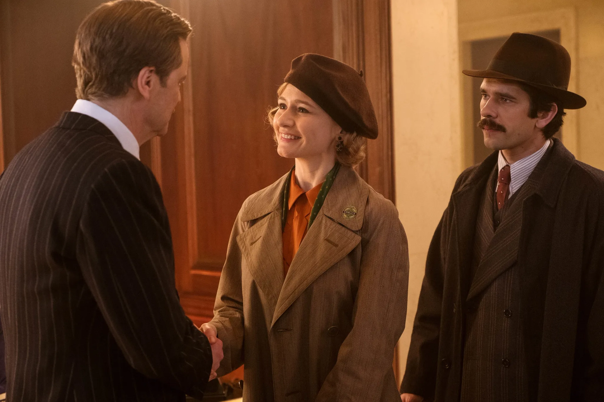 Colin Firth, Emily Mortimer, and Ben Whishaw in Mary Poppins Returns (2018)