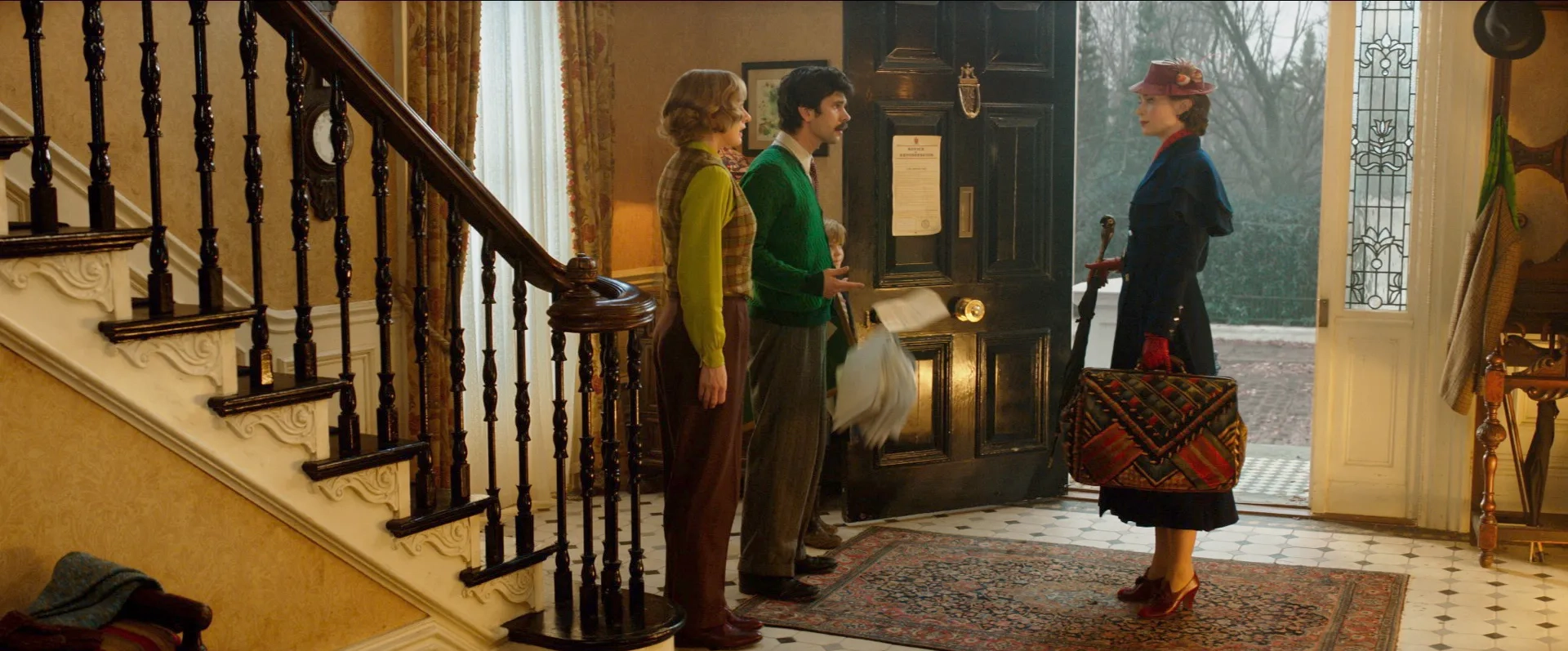 Emily Mortimer, Ben Whishaw, Emily Blunt, and Joel Dawson in Mary Poppins Returns (2018)