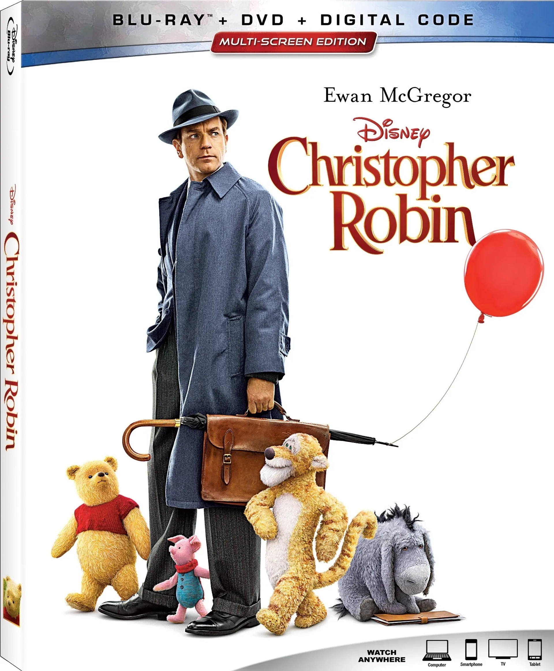 Ewan McGregor, Brad Garrett, Jim Cummings, and Nick Mohammed in Christopher Robin (2018)