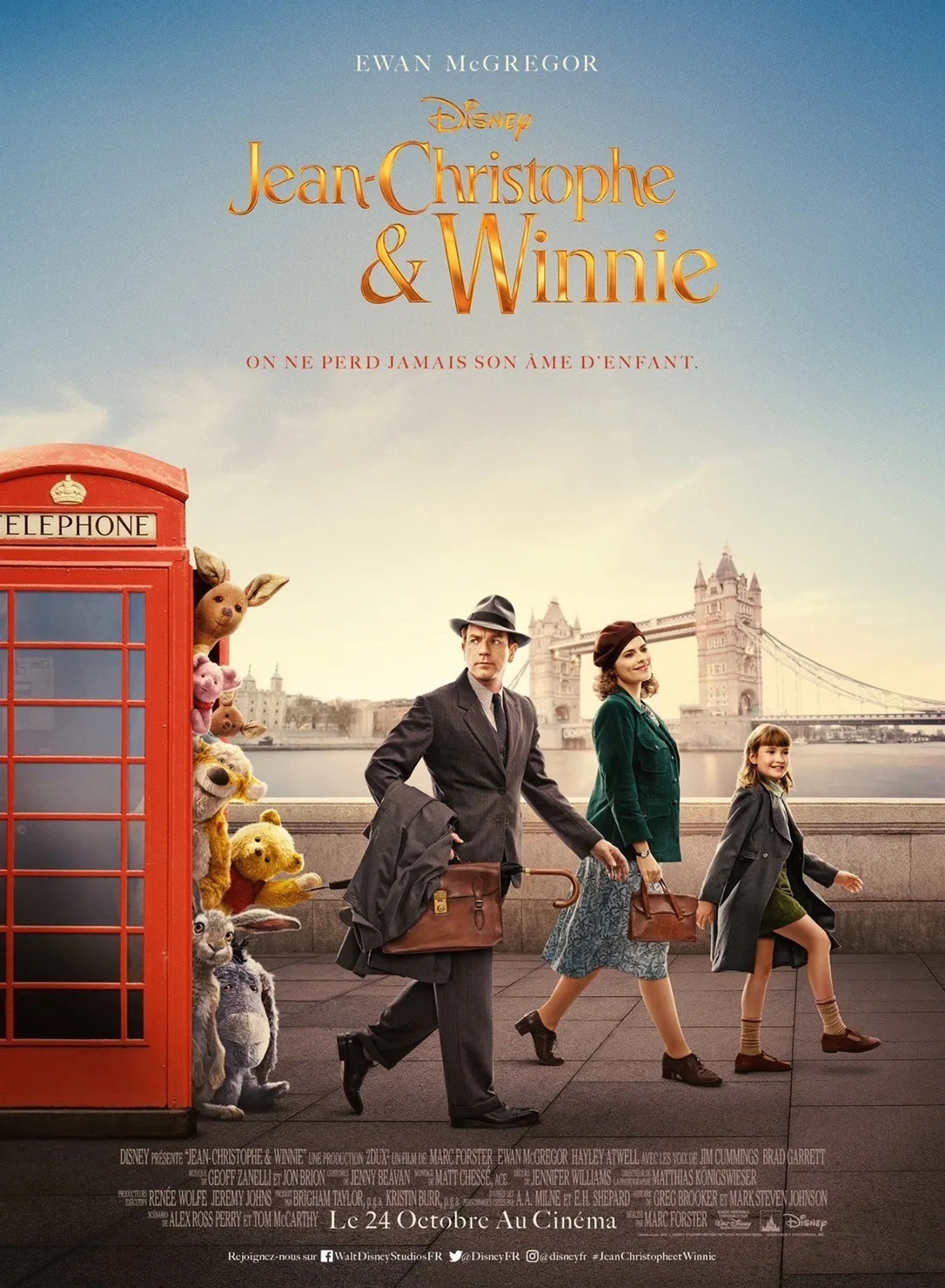 Ewan McGregor, Brad Garrett, Peter Capaldi, Jim Cummings, Sophie Okonedo, Hayley Atwell, Nick Mohammed, Bronte Carmichael, and Sara Sheen in Christopher Robin (2018)