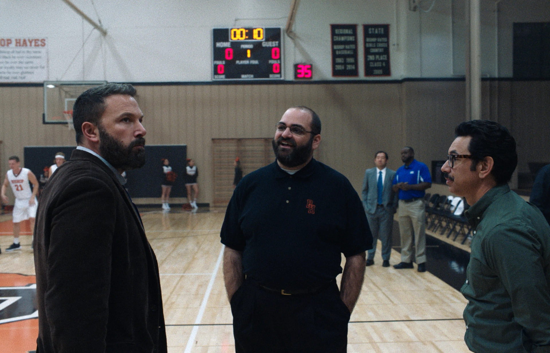 Ben Affleck, Al Madrigal, and Jeremy Radin in The Way Back (2020)