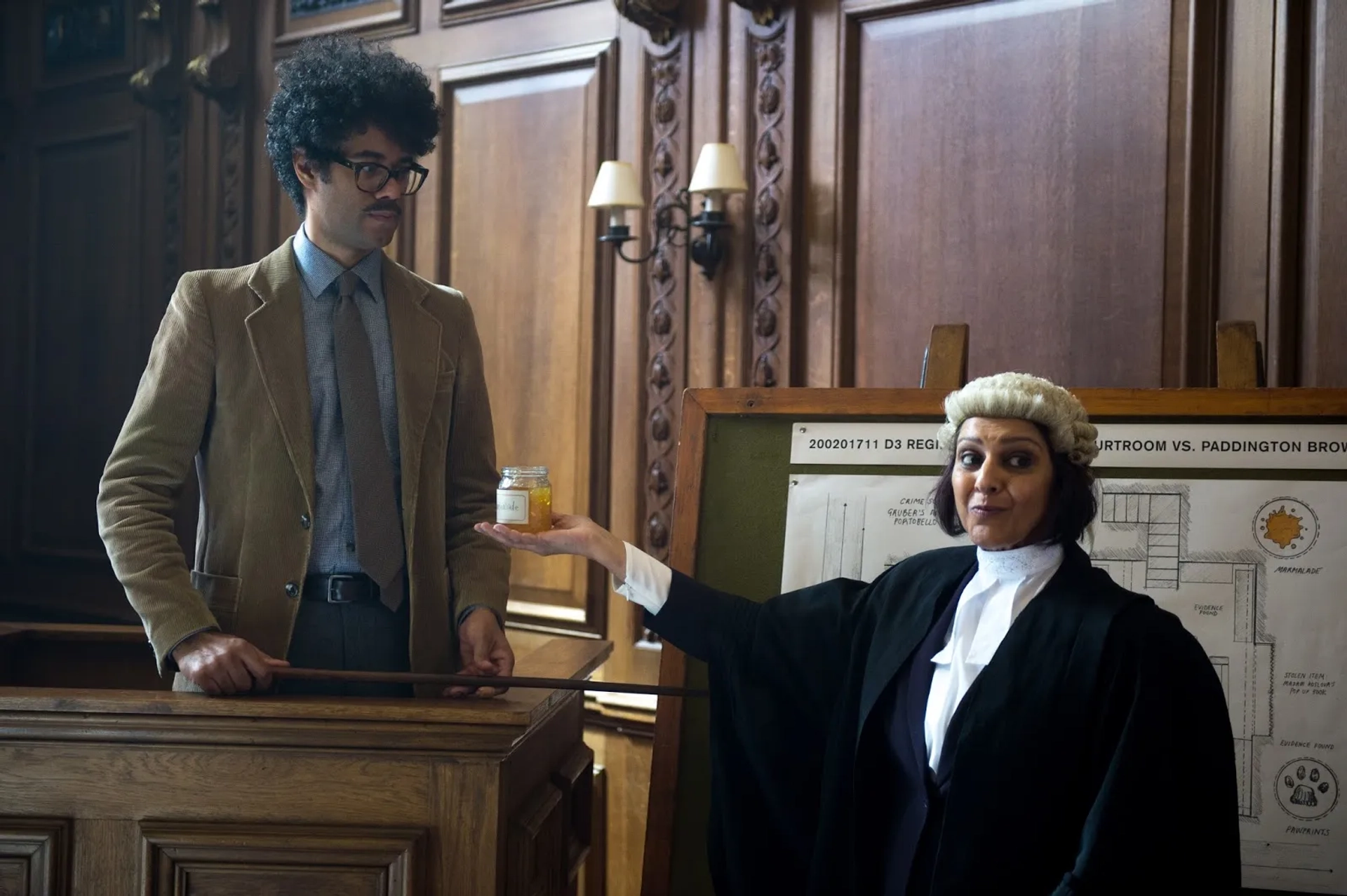 Meera Syal and Richard Ayoade in Paddington 2 (2017)