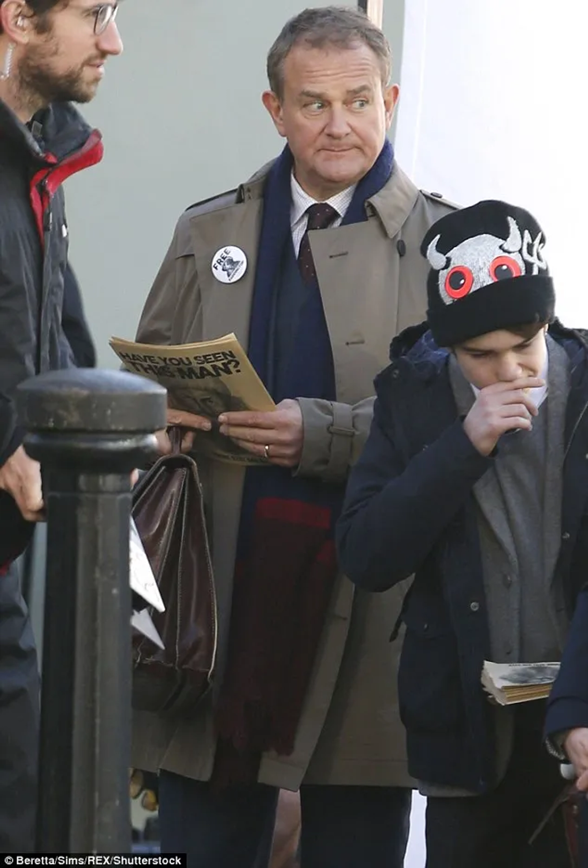 Hugh Bonneville and Samuel Joslin in Paddington 2 (2017)