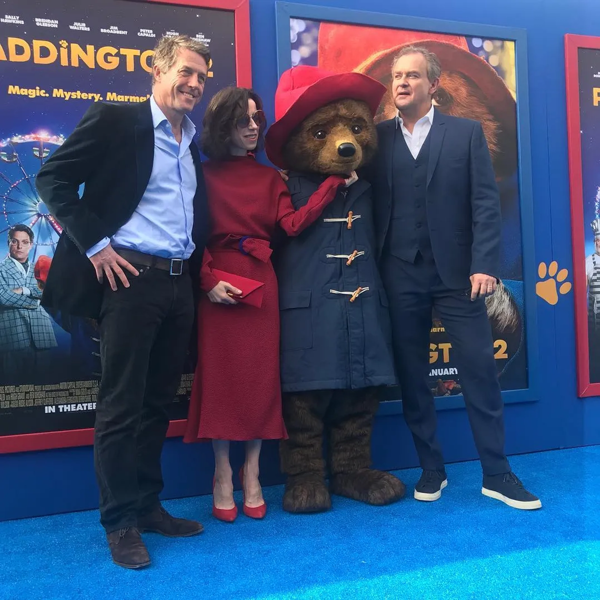 Hugh Grant, Hugh Bonneville, and Sally Hawkins at an event for Paddington 2 (2017)