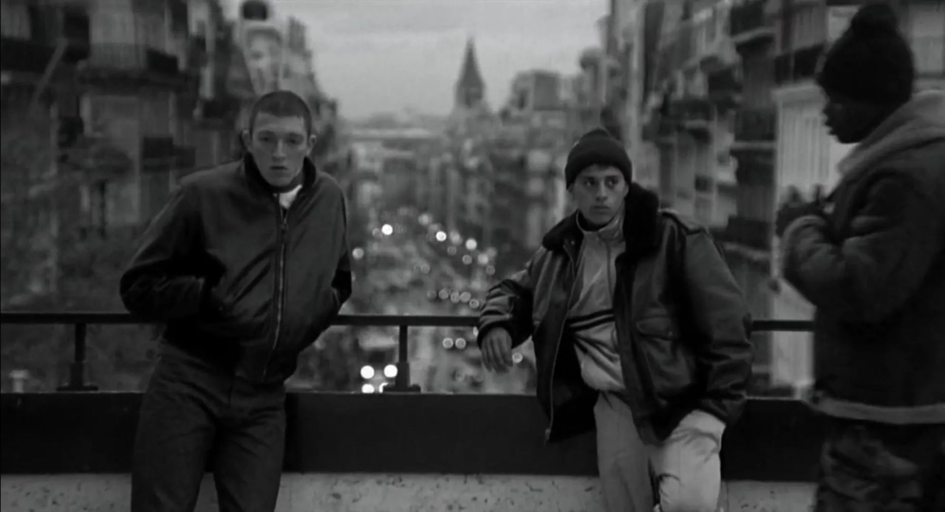 Vincent Cassel, Hubert Koundé, and Saïd Taghmaoui in La haine (1995)