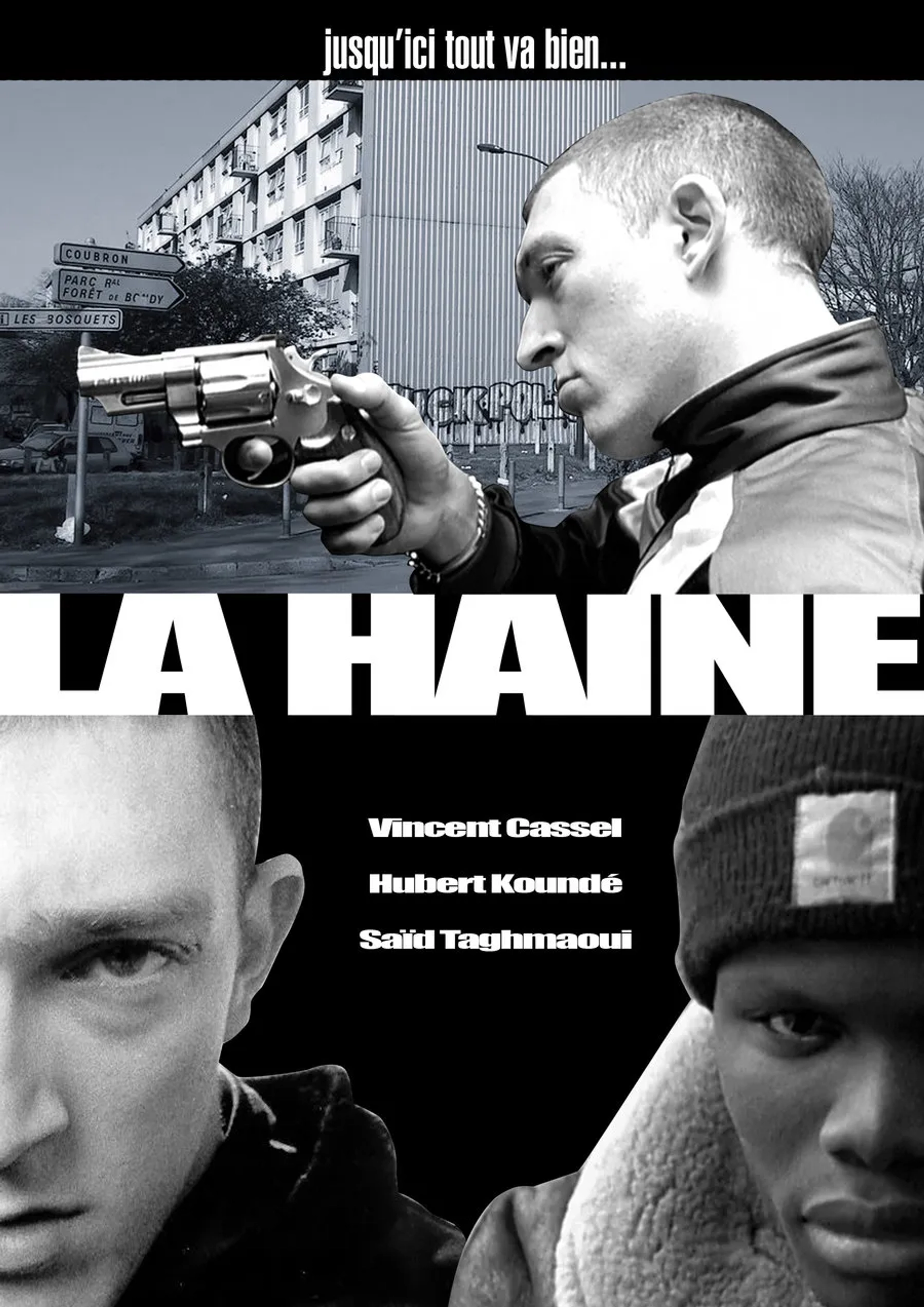 Vincent Cassel and Hubert Koundé in La haine (1995)