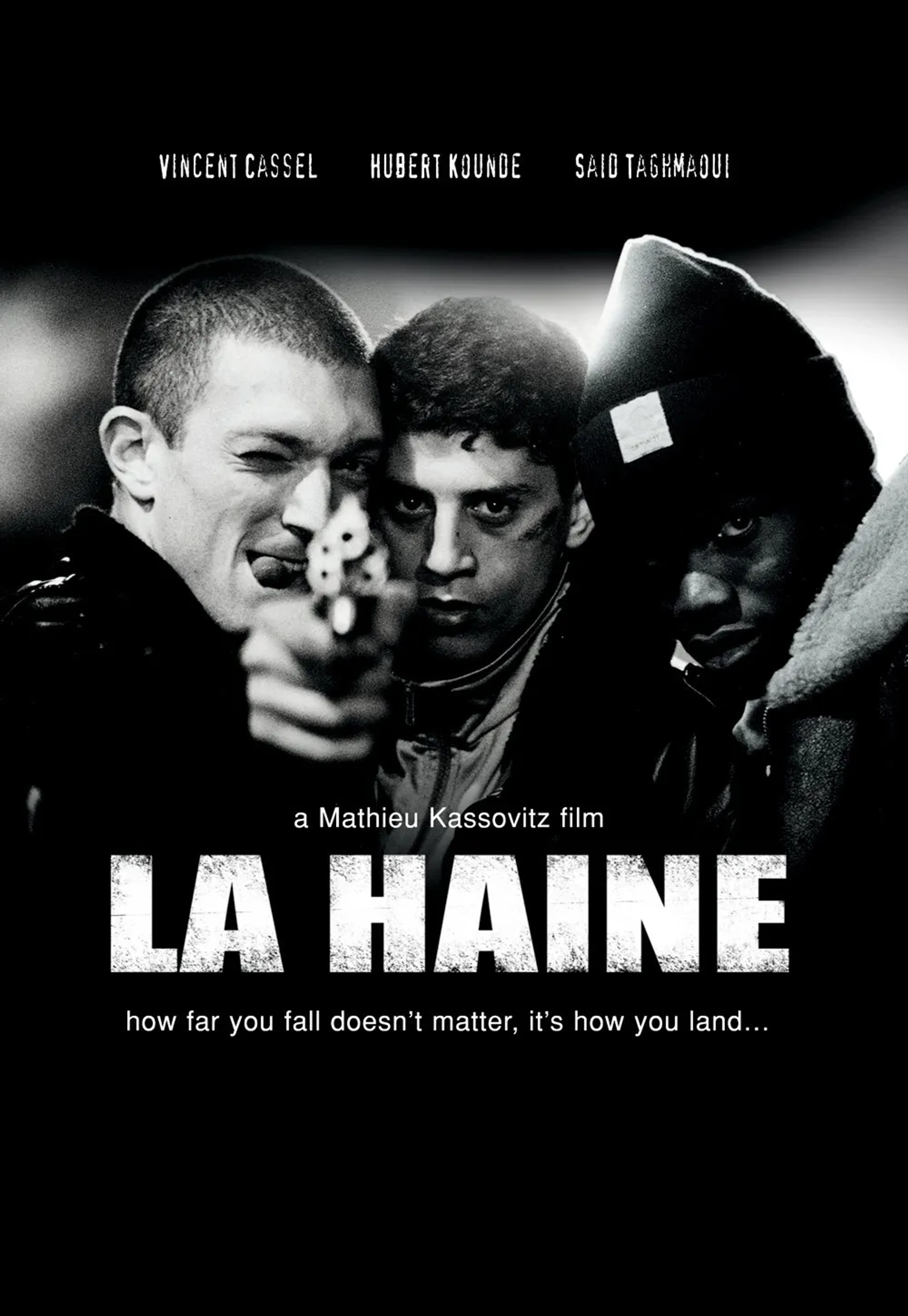 Vincent Cassel, Hubert Koundé, and Saïd Taghmaoui in La haine (1995)