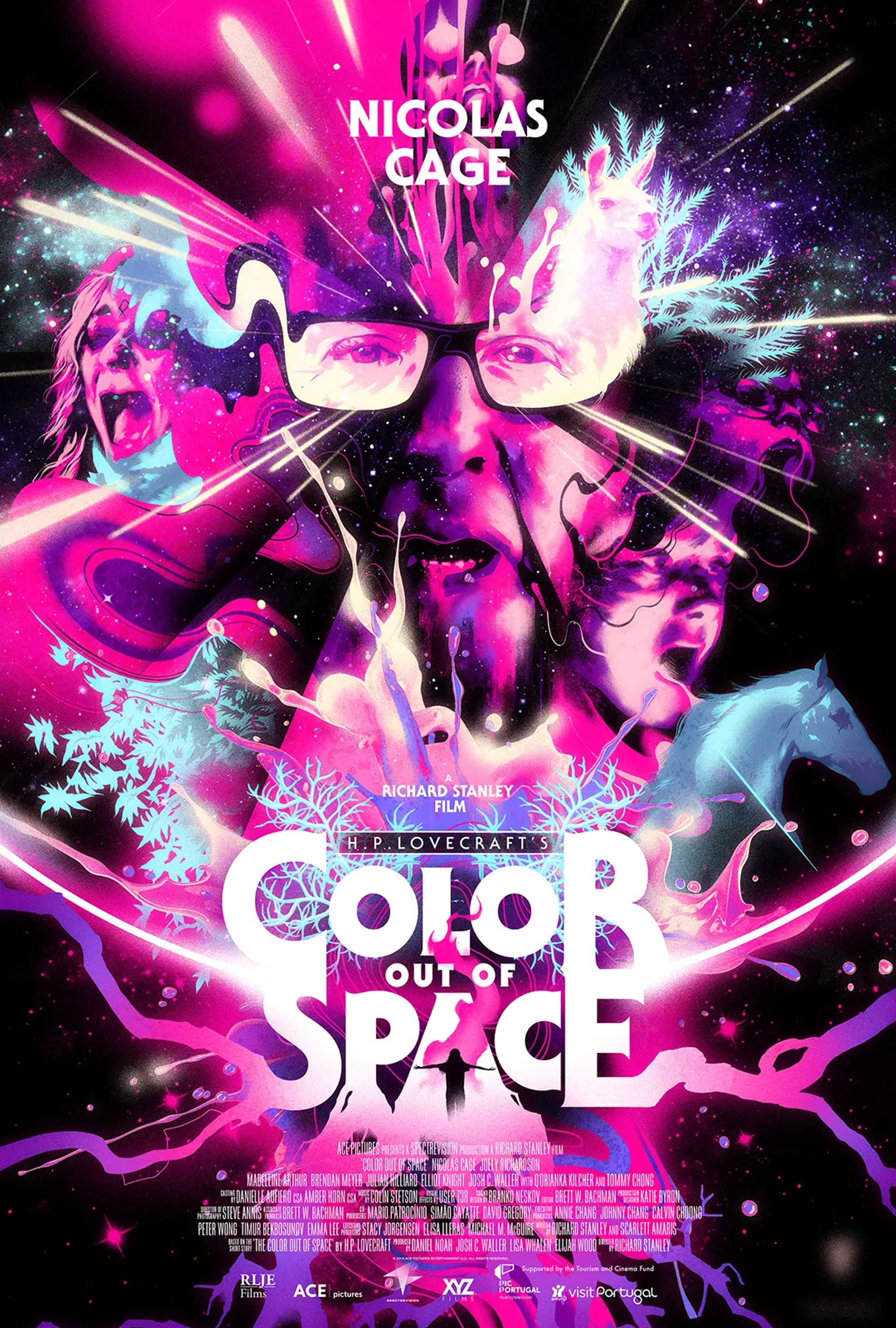 Nicolas Cage, Madeleine Arthur, and Julian Hilliard in Color Out of Space (2019)