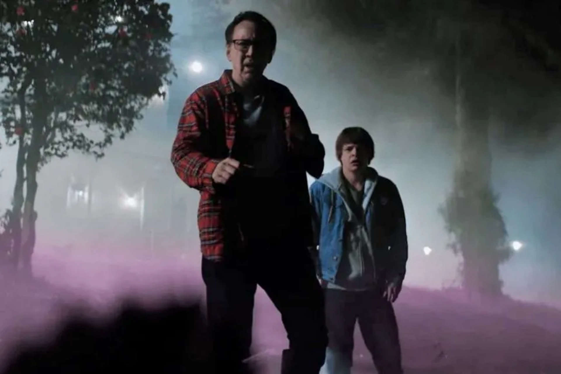 Nicolas Cage and Brendan Meyer in Color Out of Space (2019)