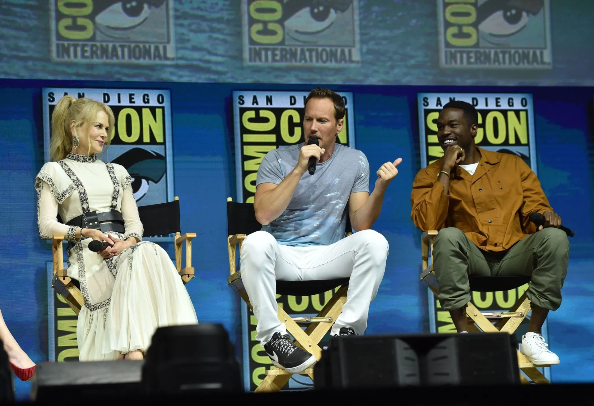 Nicole Kidman, Patrick Wilson, and Yahya Abdul-Mateen II at an event for Aquaman (2018)