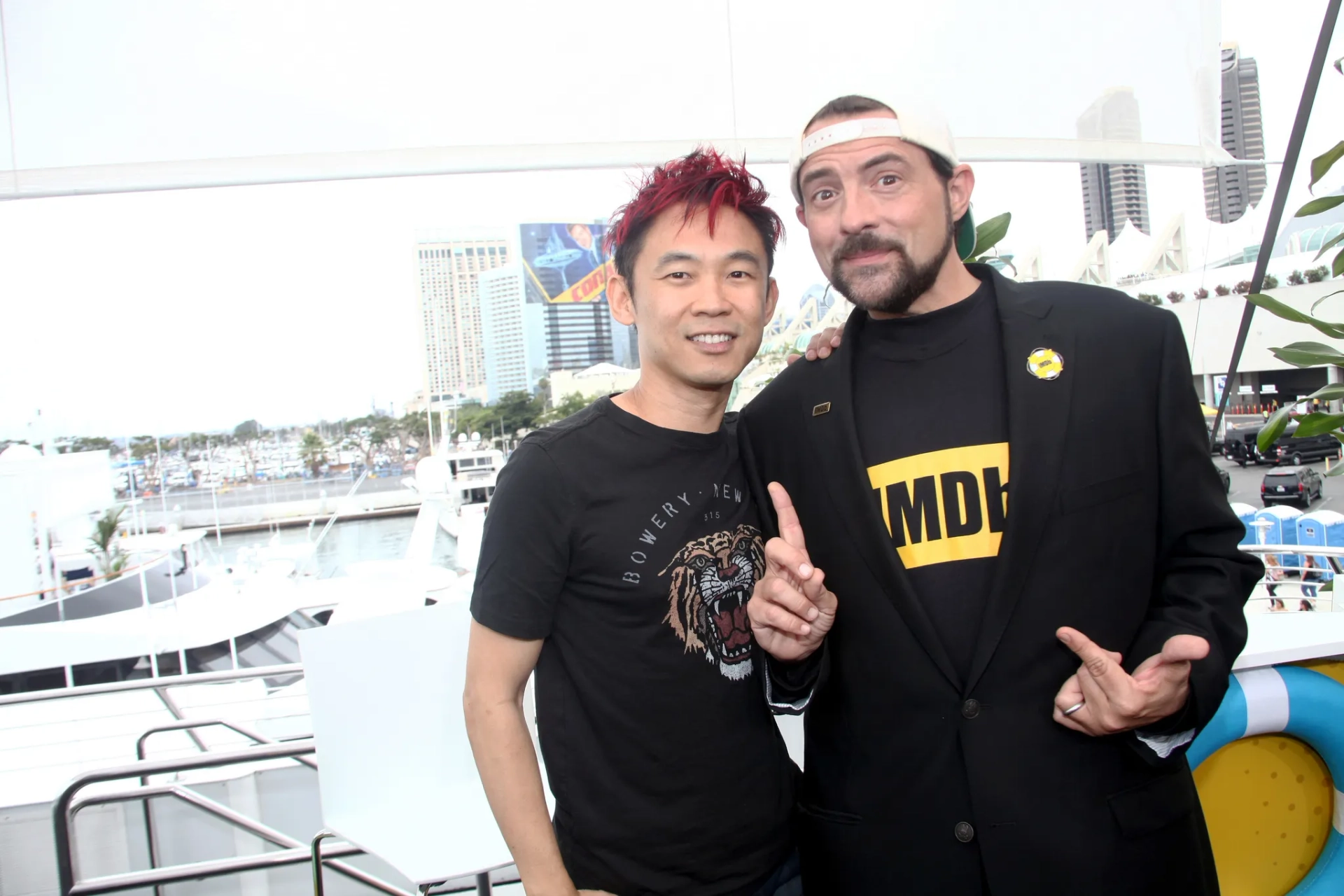 Kevin Smith and James Wan at an event for Aquaman (2018)