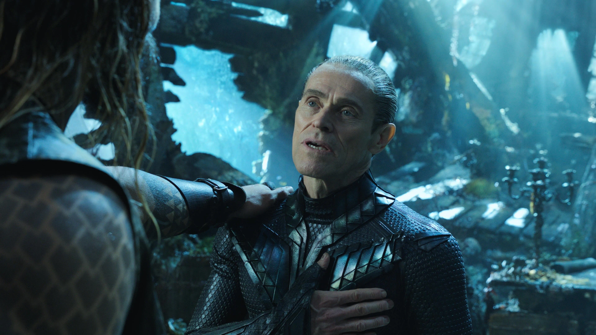 Willem Dafoe and Jason Momoa in Aquaman (2018)