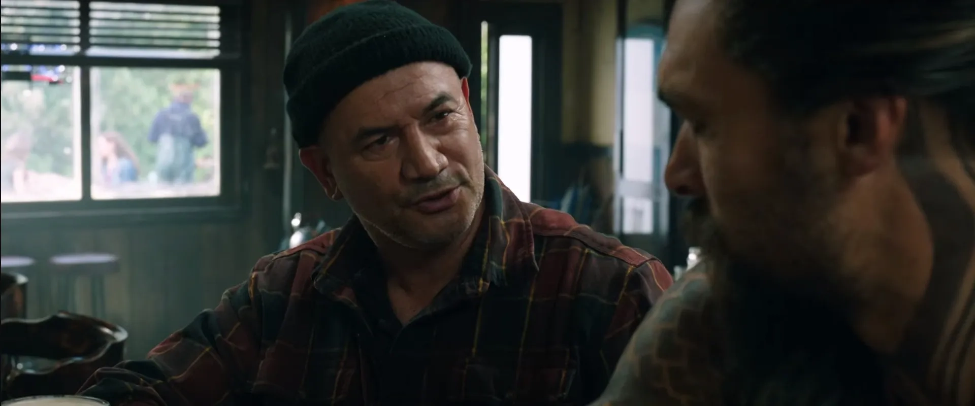 Jason Momoa and Temuera Morrison in Aquaman (2018)