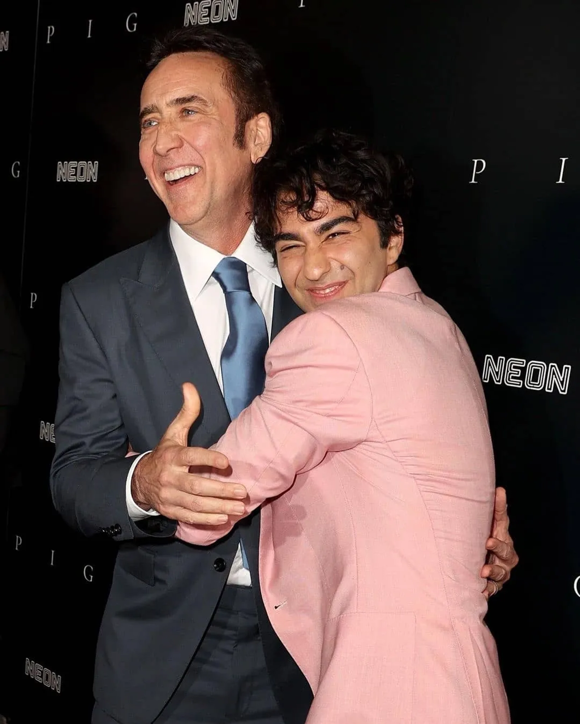 Nicolas Cage and Alex Wolff at an event for Pig (2021)