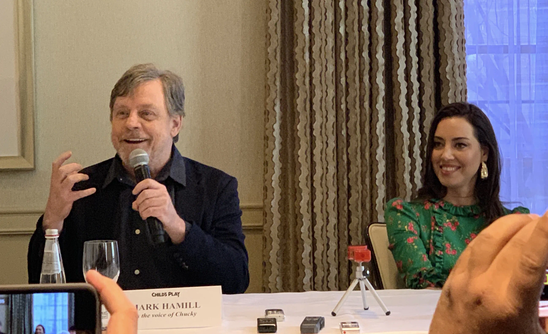 Mark Hamill and Aubrey Plaza at an event for Child's Play (2019)