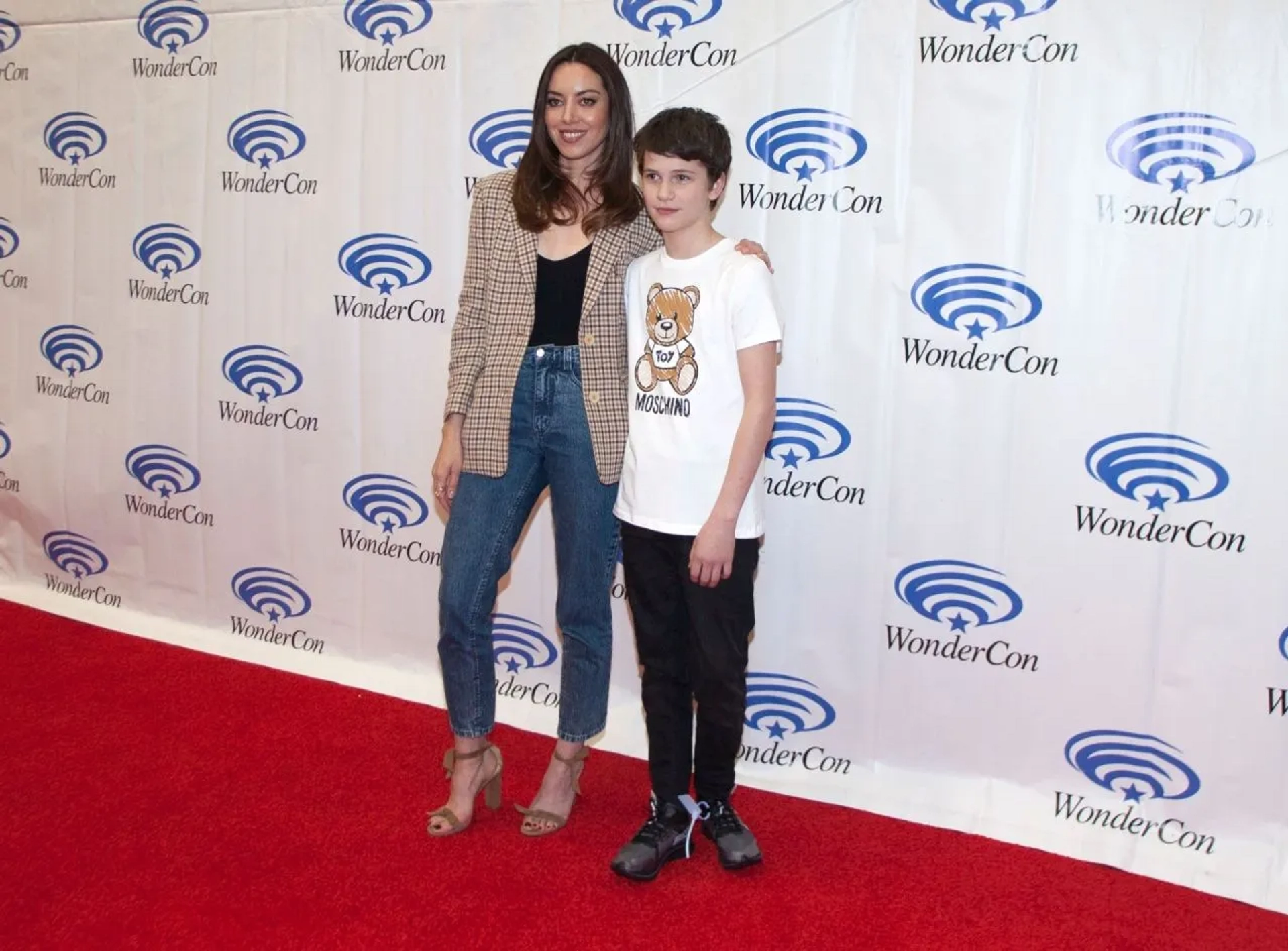 Aubrey Plaza and Gabriel Bateman at an event for Child's Play (2019)