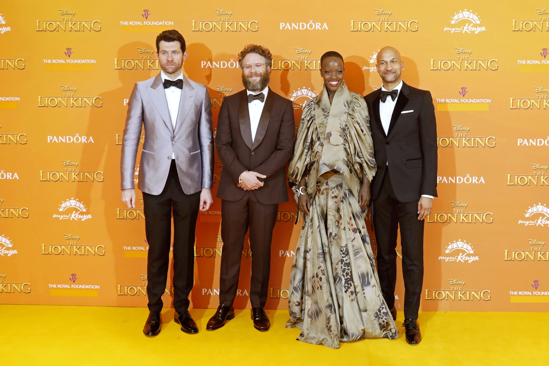 Florence Kasumba, Seth Rogen, Keegan-Michael Key, and Billy Eichner at an event for The Lion King (2019)