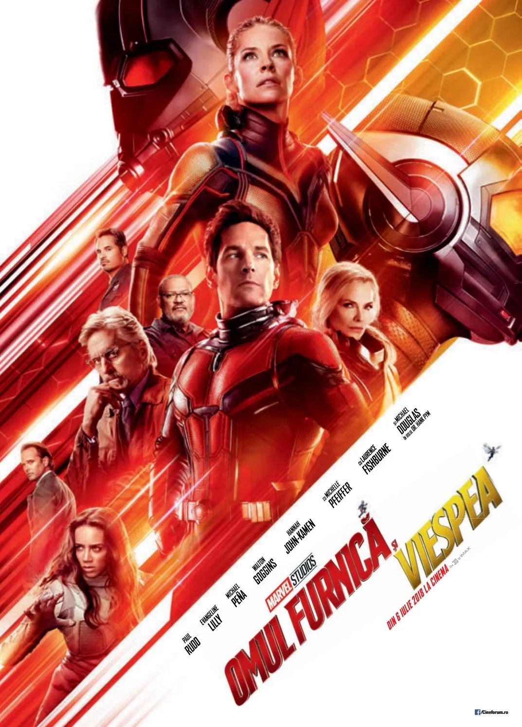 Michael Douglas, Michelle Pfeiffer, Laurence Fishburne, Walton Goggins, Michael Peña, Paul Rudd, Evangeline Lilly, and Hannah John-Kamen in Ant-Man and the Wasp (2018)