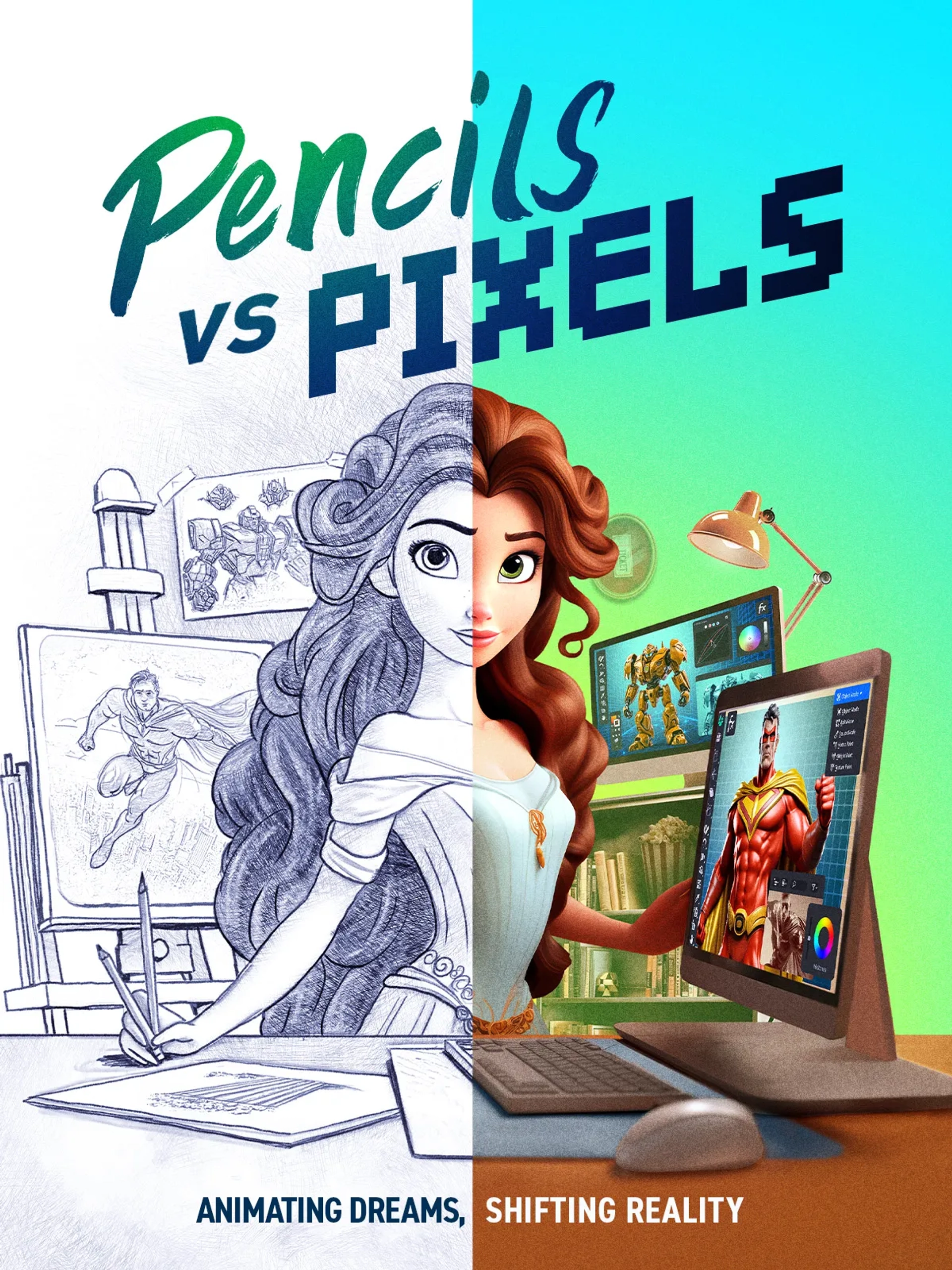 دانلود انیمیشن مداد در مقابل پیکسل (Pencils vs Pixels 2023)