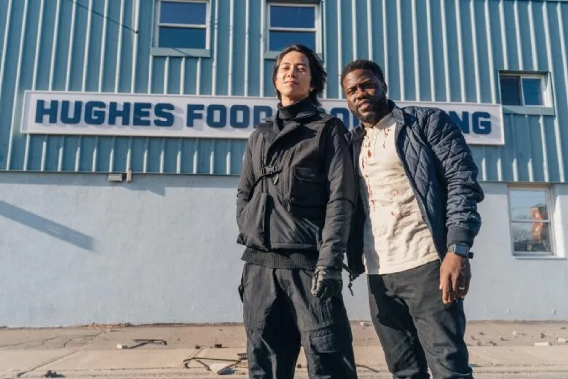 Kevin Hart and Tomohisa Yamashita in The Man from Toronto (2022)