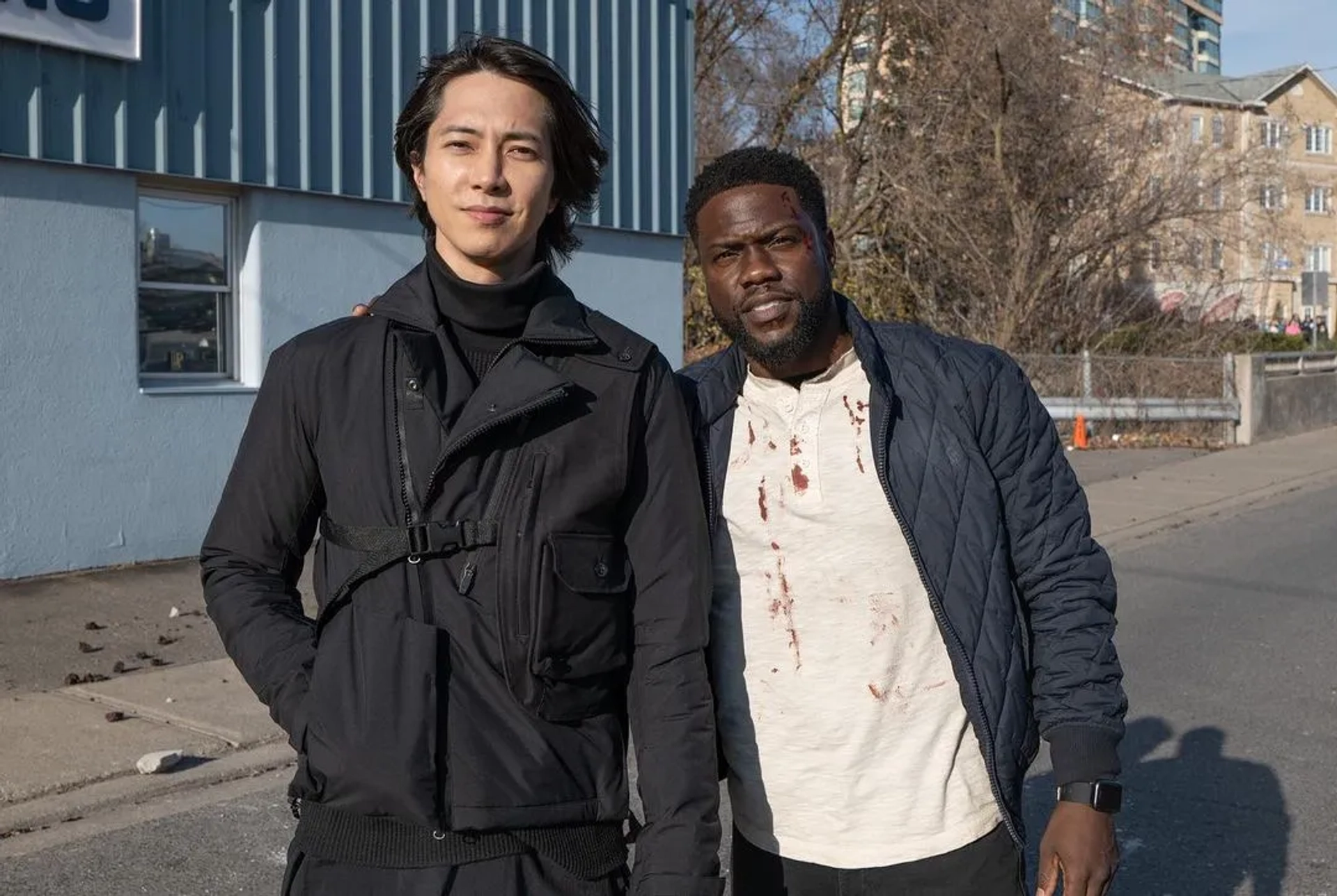 Kevin Hart and Tomohisa Yamashita in The Man from Toronto (2022)