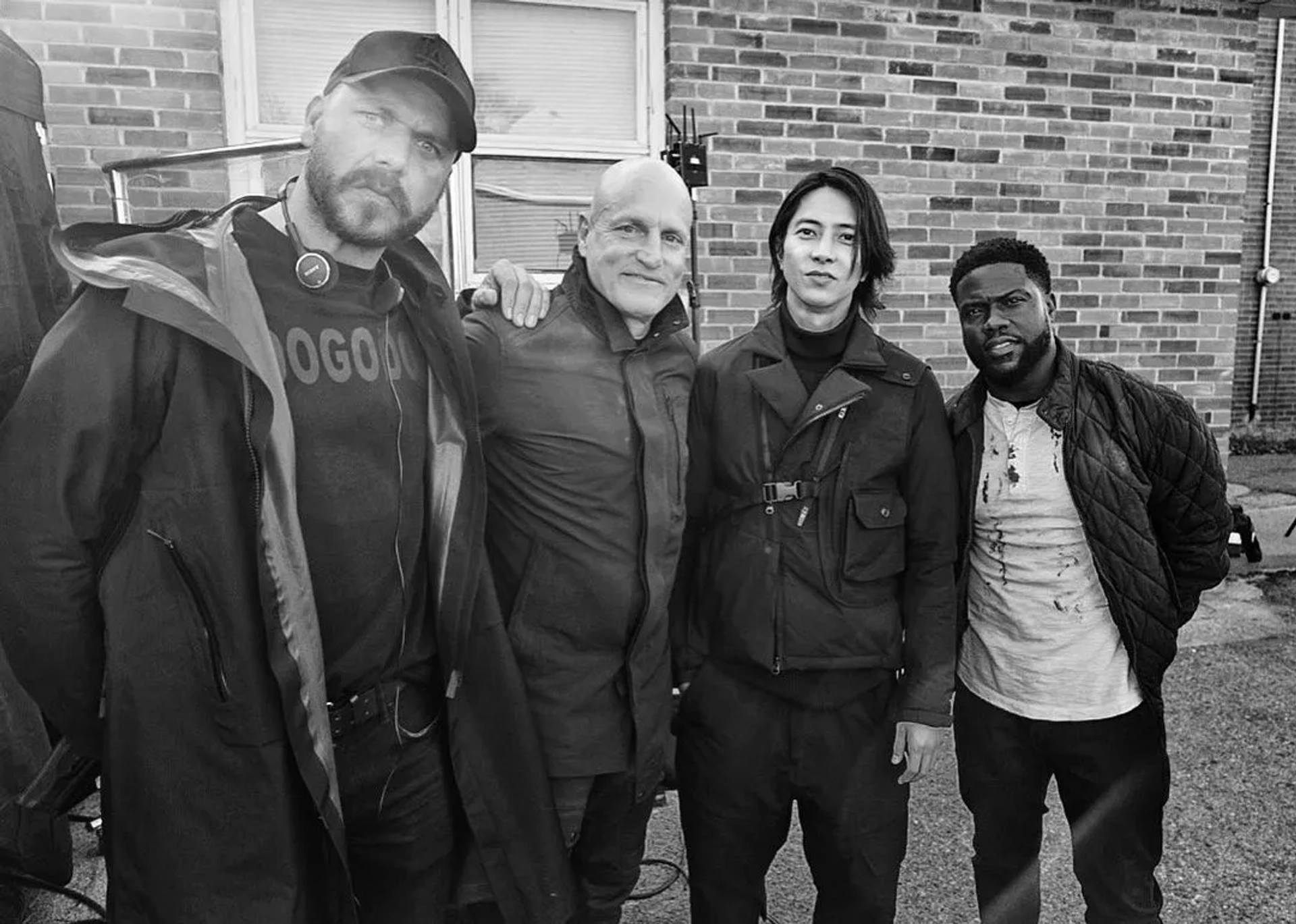 Woody Harrelson, Kevin Hart, Patrick Hughes, and Tomohisa Yamashita in The Man from Toronto (2022)