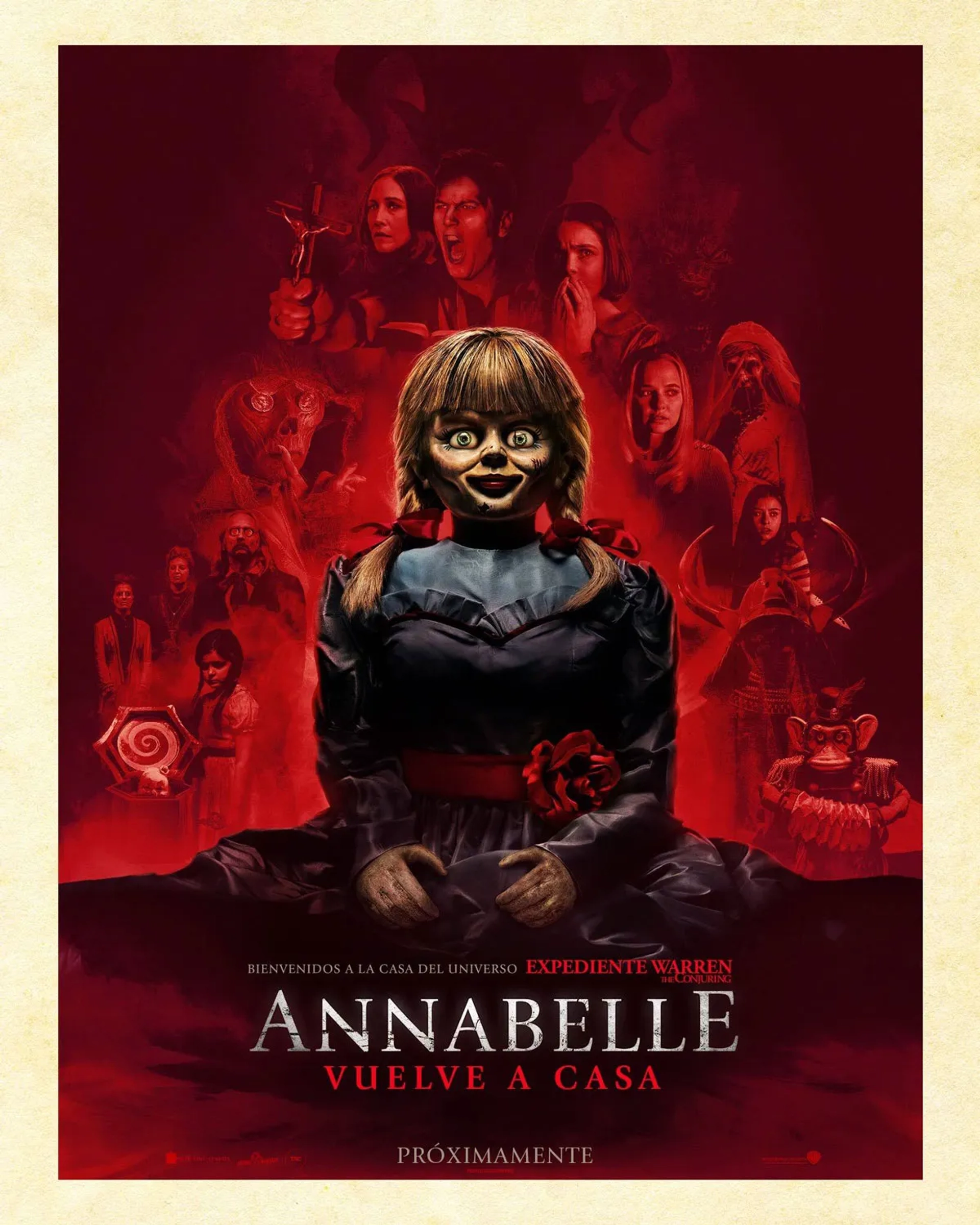 Vera Farmiga, Natalia Safran, Patrick Wilson, Katie Sarife, Mckenna Grace, Samara Lee, and Madison Iseman in Annabelle Comes Home (2019)