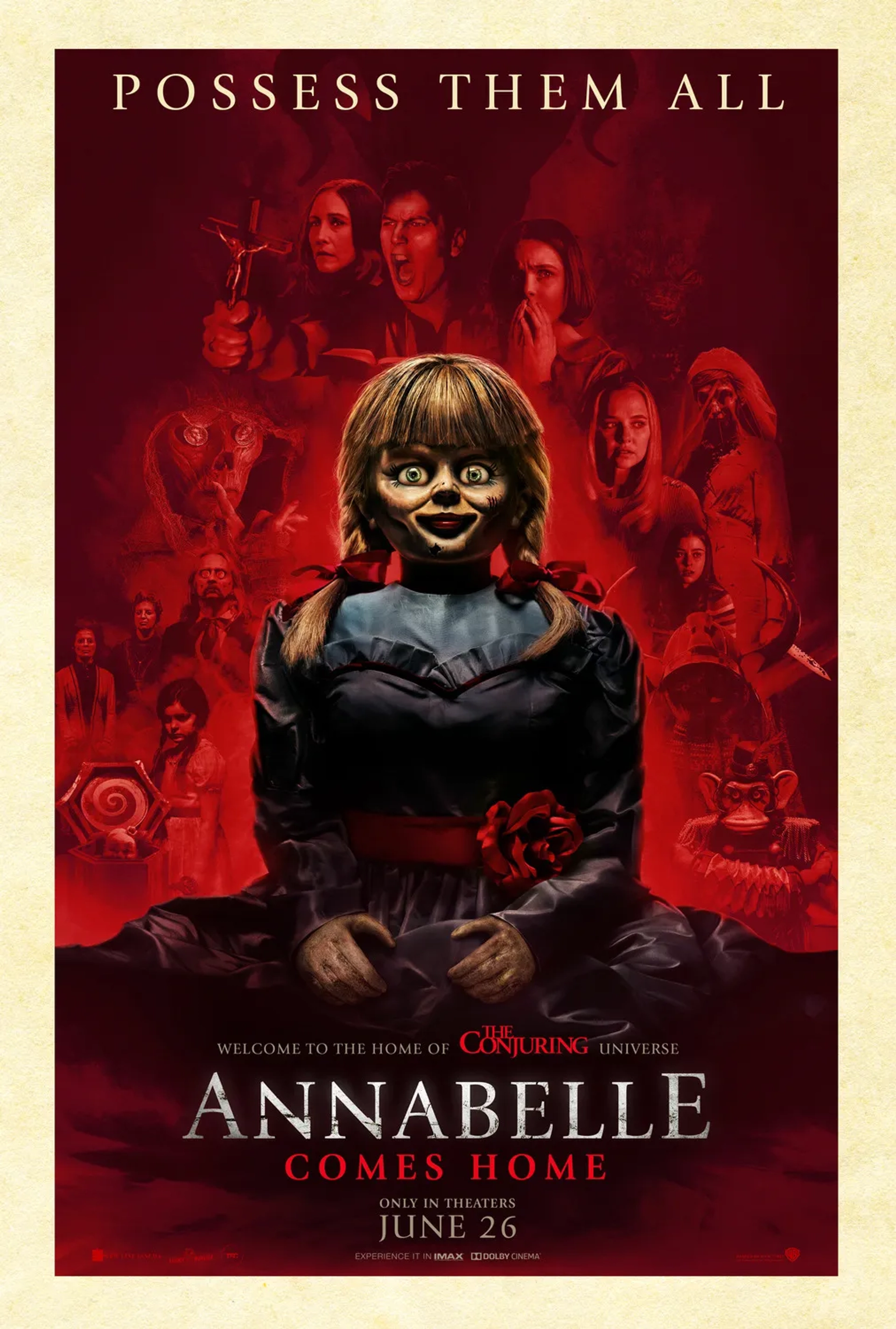 Vera Farmiga, Natalia Safran, Patrick Wilson, Katie Sarife, Mckenna Grace, Samara Lee, Madison Iseman, Michael Cimino, and Elena Askin in Annabelle Comes Home (2019)