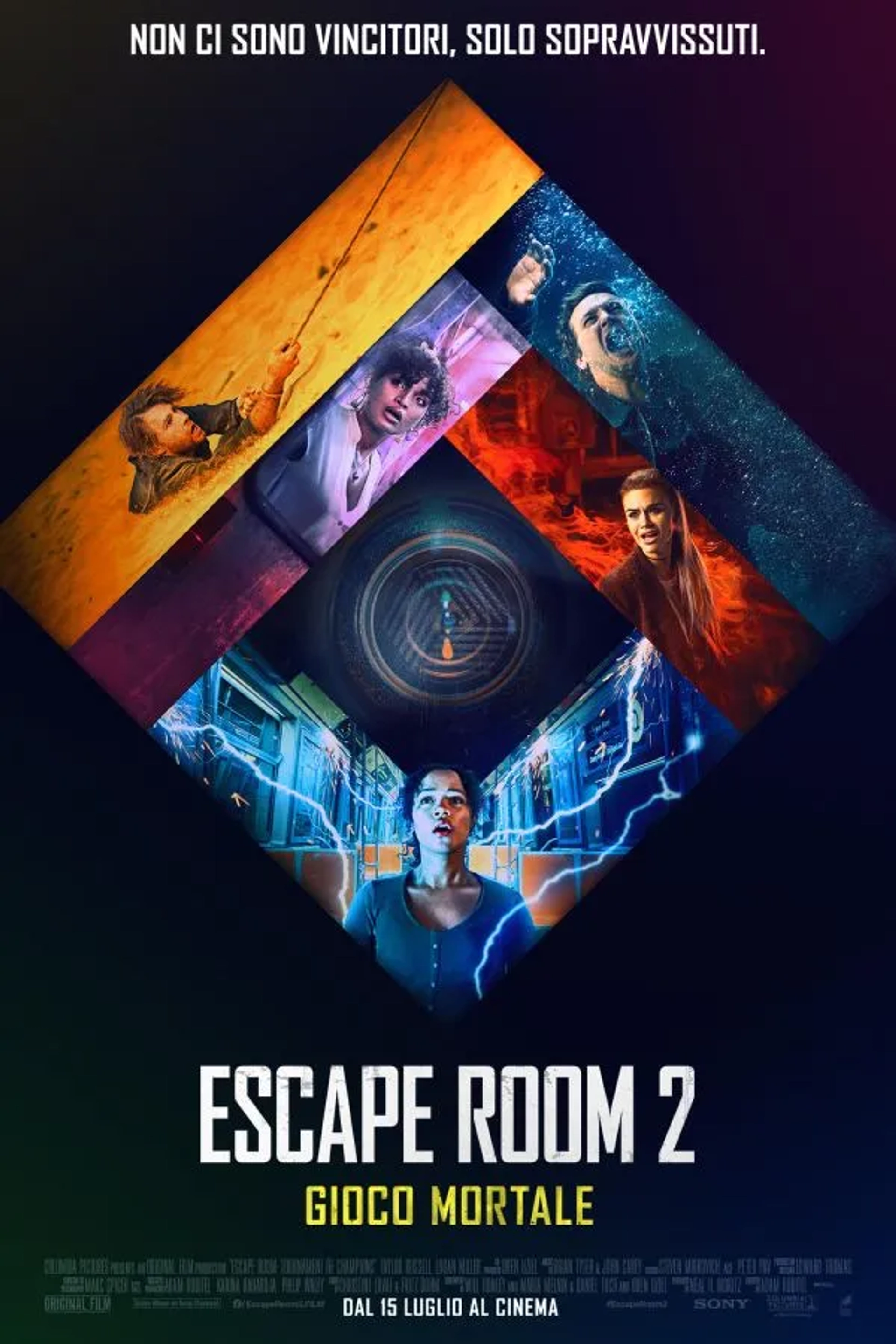 Holland Roden, Logan Miller, Taylor Russell, Thomas Cocquerel, and Indya Moore in Escape Room: Tournament of Champions (2021)