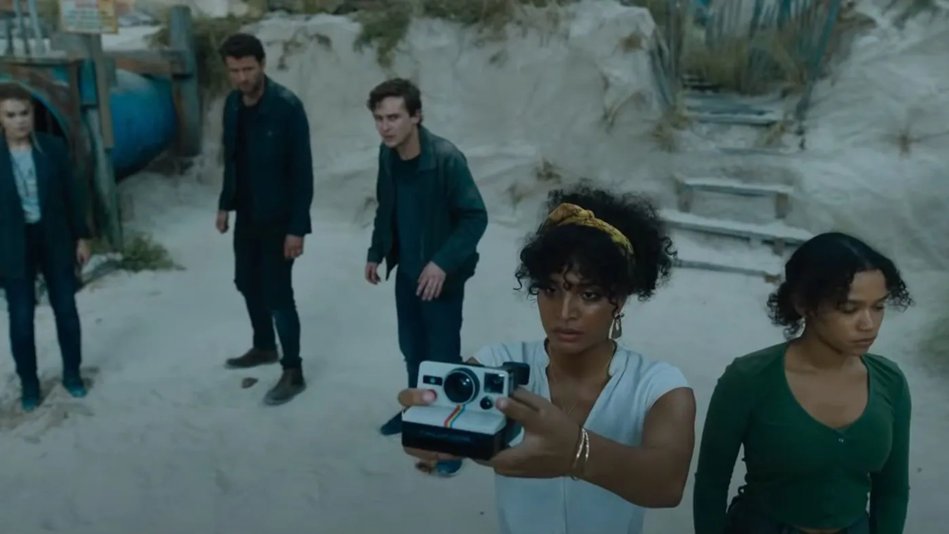 Holland Roden, Logan Miller, Taylor Russell, Thomas Cocquerel, and Indya Moore in Escape Room: Tournament of Champions (2021)