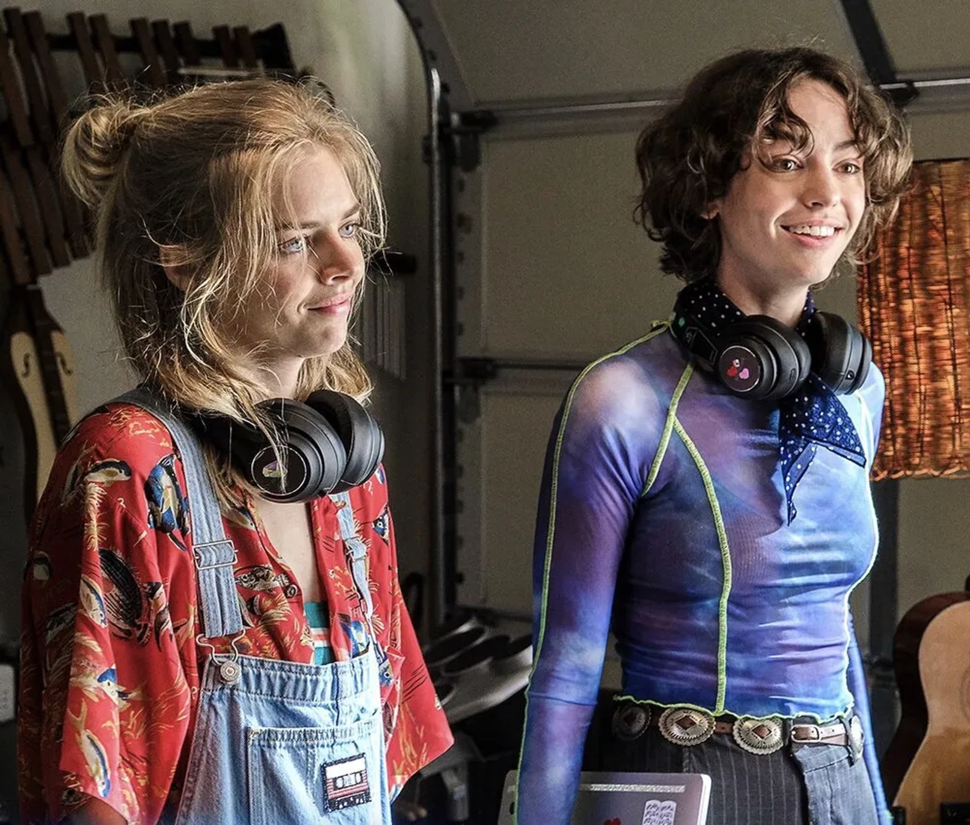 Samara Weaving and Brigette Lundy-Paine in Bill & Ted Face the Music (2020)
