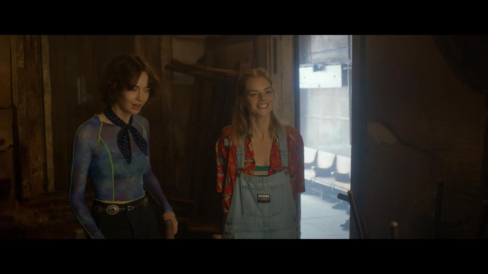 Samara Weaving and Brigette Lundy-Paine in Bill & Ted Face the Music (2020)