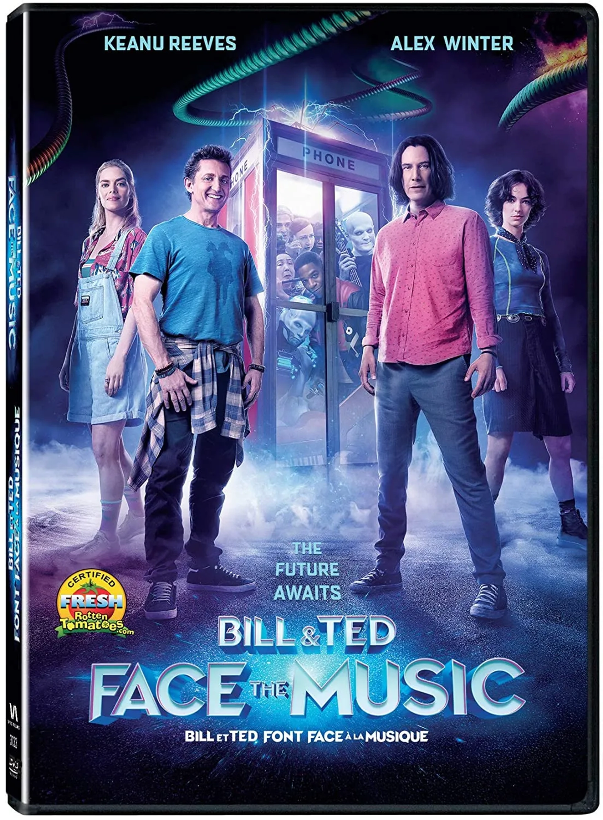 Keanu Reeves, Alex Winter, Samara Weaving, and Brigette Lundy-Paine in Bill & Ted Face the Music (2020)