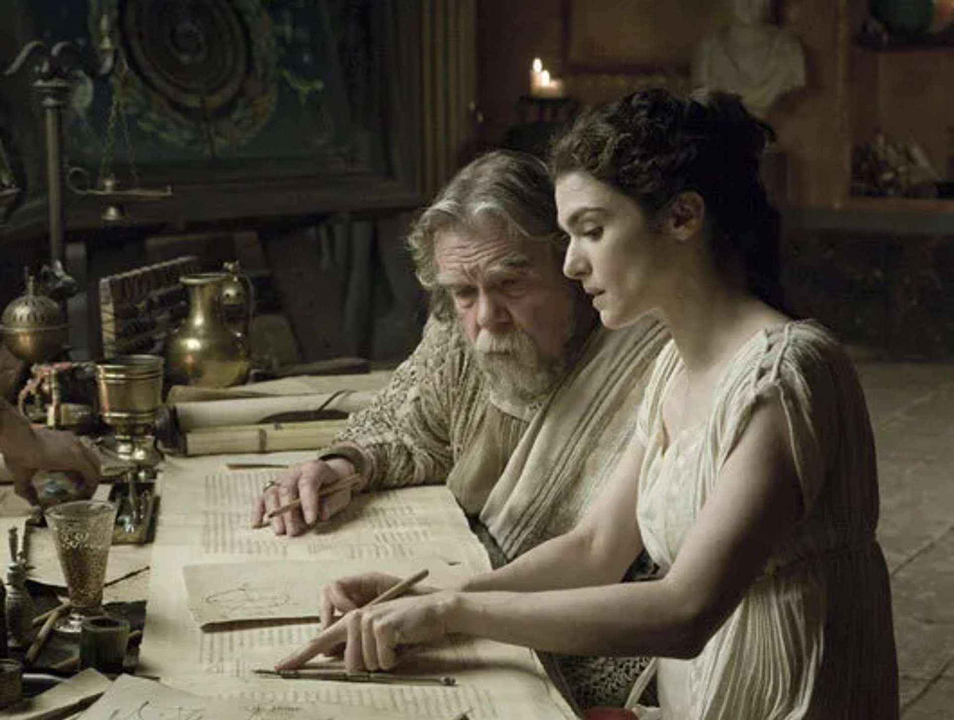 Rachel Weisz and Michael Lonsdale in Agora (2009)