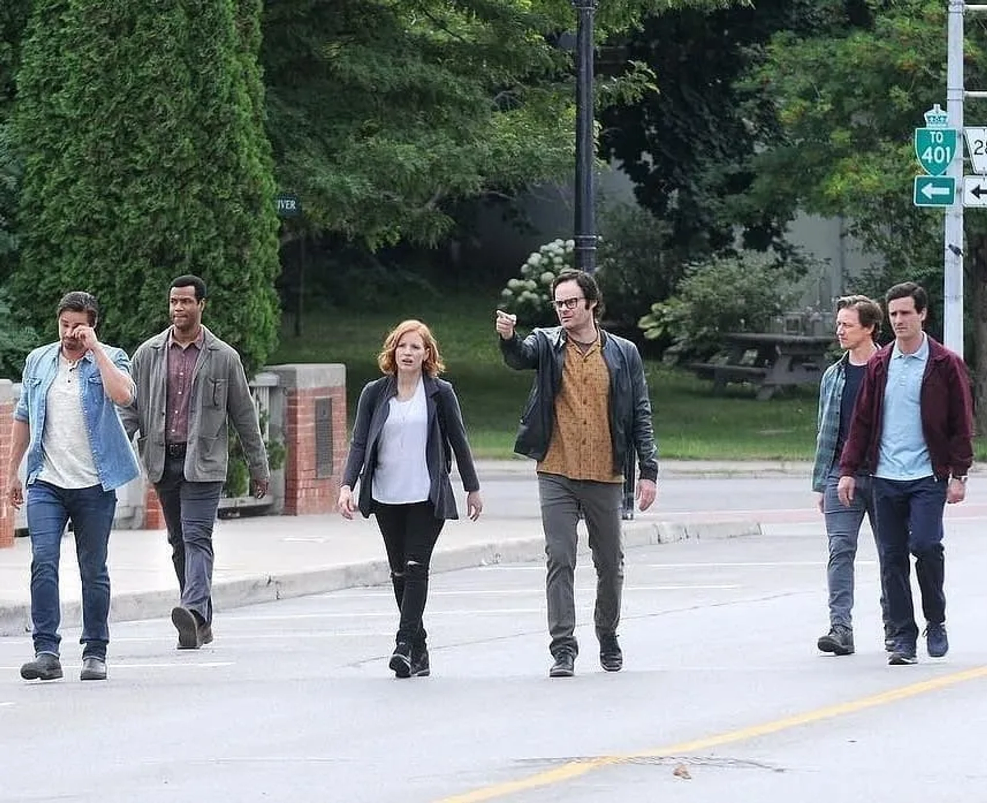 Bill Hader, James McAvoy, James Ransone, Jay Ryan, Jessica Chastain, and Isaiah Mustafa in It Chapter Two (2019)