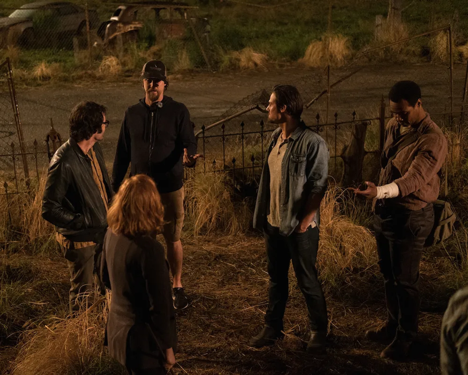 Bill Hader, Andy Muschietti, Jay Ryan, Jessica Chastain, and Isaiah Mustafa in It Chapter Two (2019)