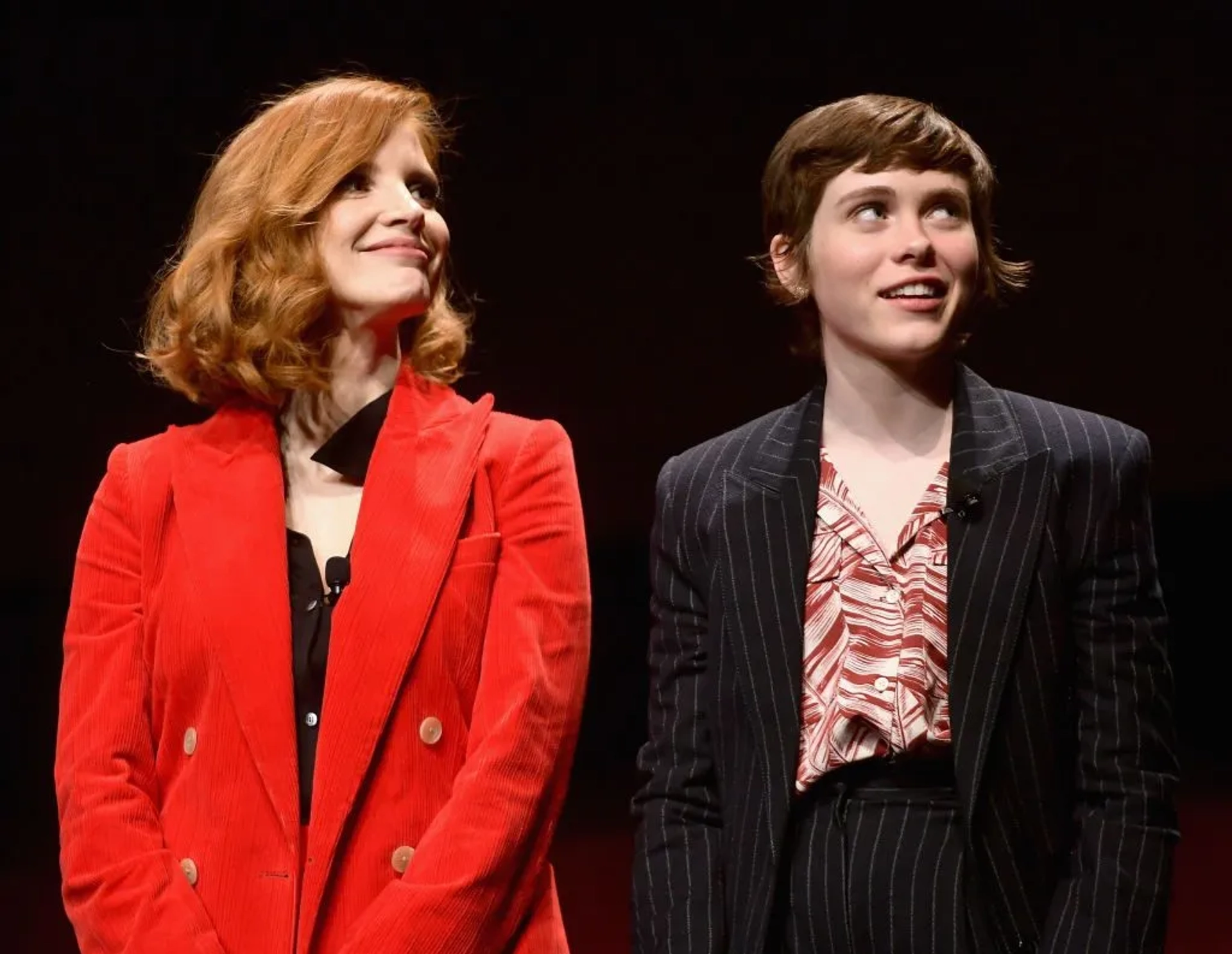 Jessica Chastain and Sophia Lillis at an event for It Chapter Two (2019)