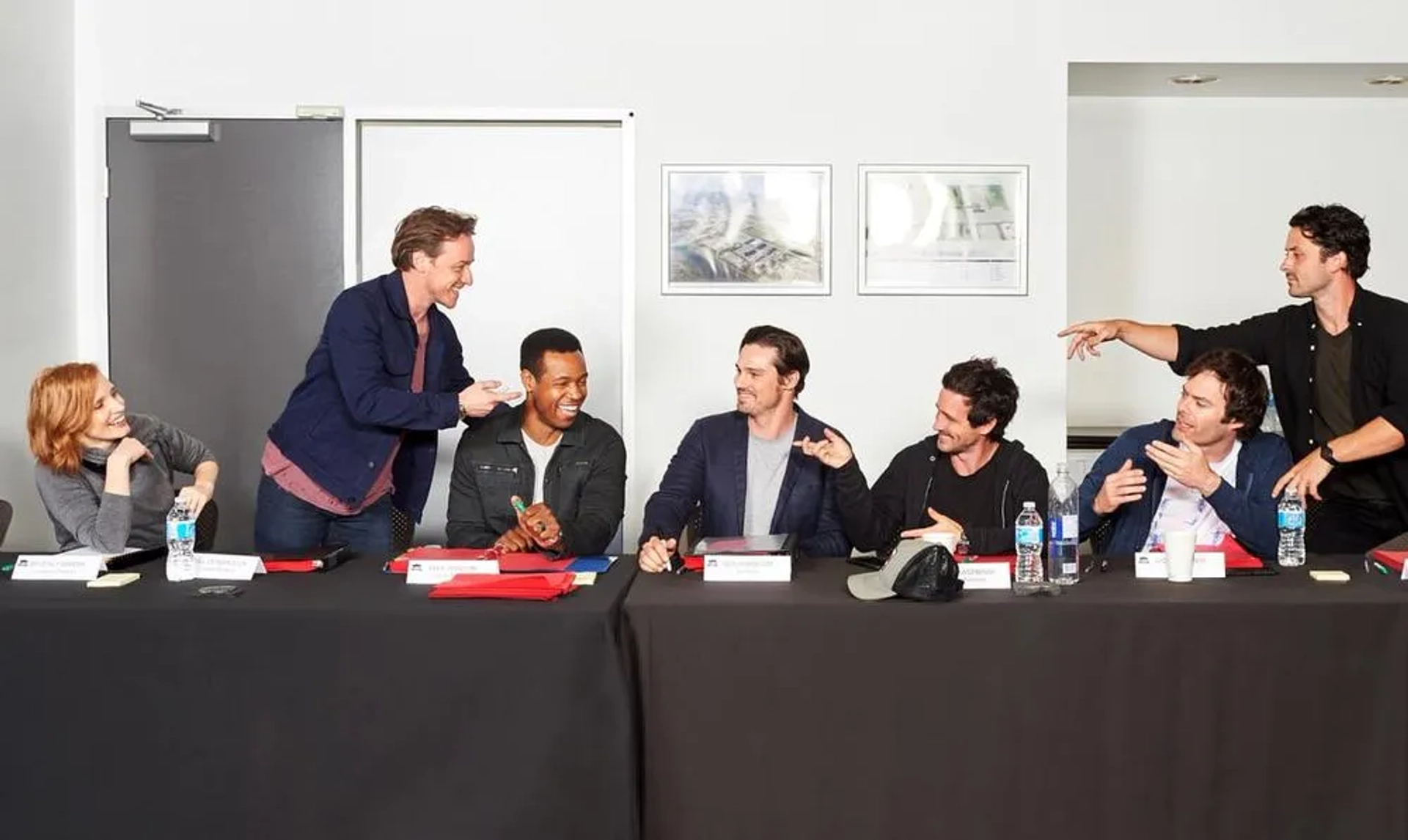 Bill Hader, James McAvoy, James Ransone, Jay Ryan, Jessica Chastain, Isaiah Mustafa, and Andy Bean at an event for It Chapter Two (2019)