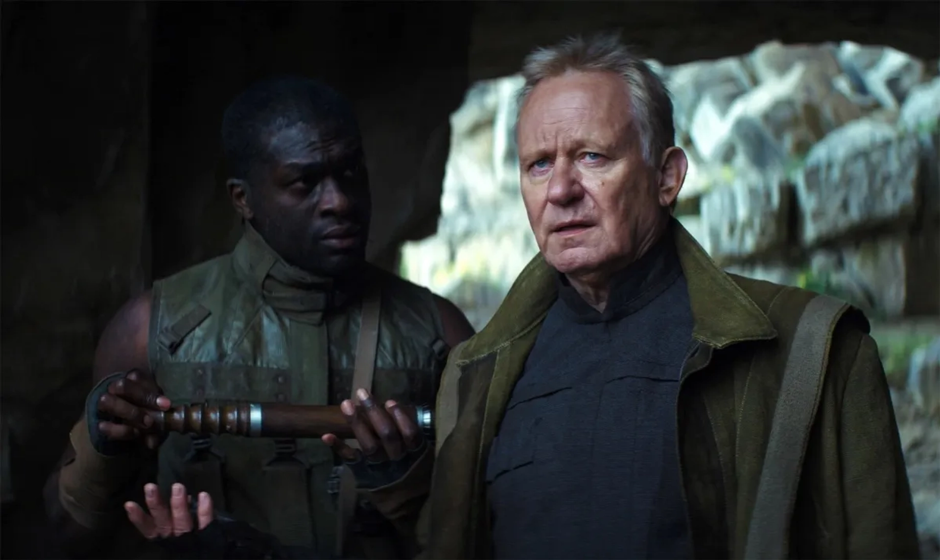 Stellan Skarsgård and Leonardo Taiwo in Andor: Daughter of Ferrix (2022)