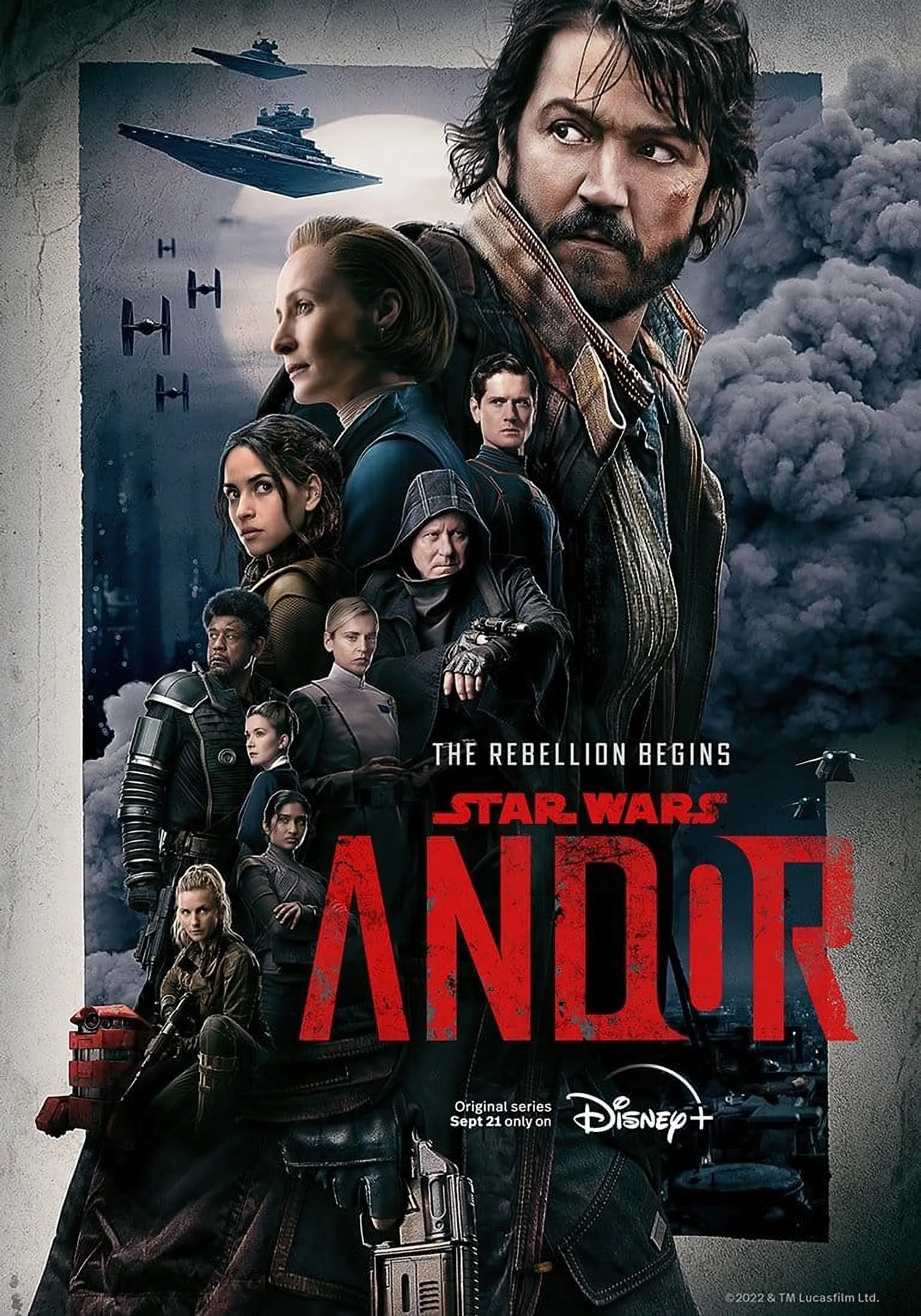 Stellan Skarsgård, Forest Whitaker, Diego Luna, Genevieve O'Reilly, Elizabeth Dulau, Denise Gough, Dave Chapman, Faye Marsay, Varada Sethu, Kyle Soller, and Adria Arjona in Andor (2022)