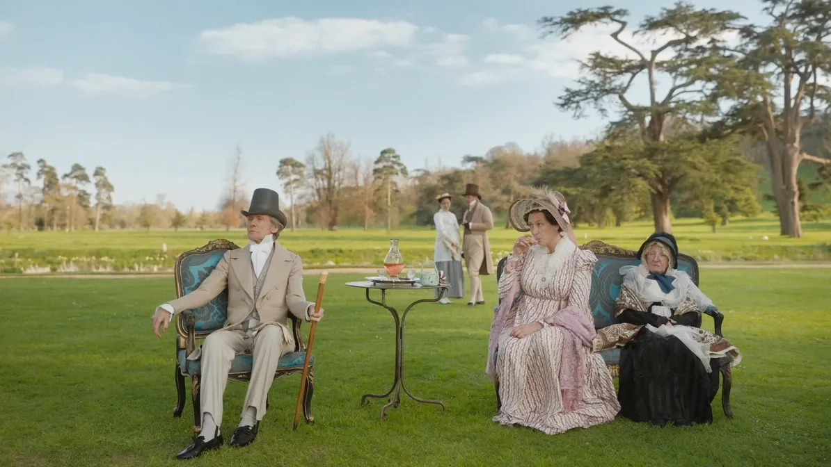 Myra McFadyen, Bill Nighy, and Miranda Hart in Emma. (2020)