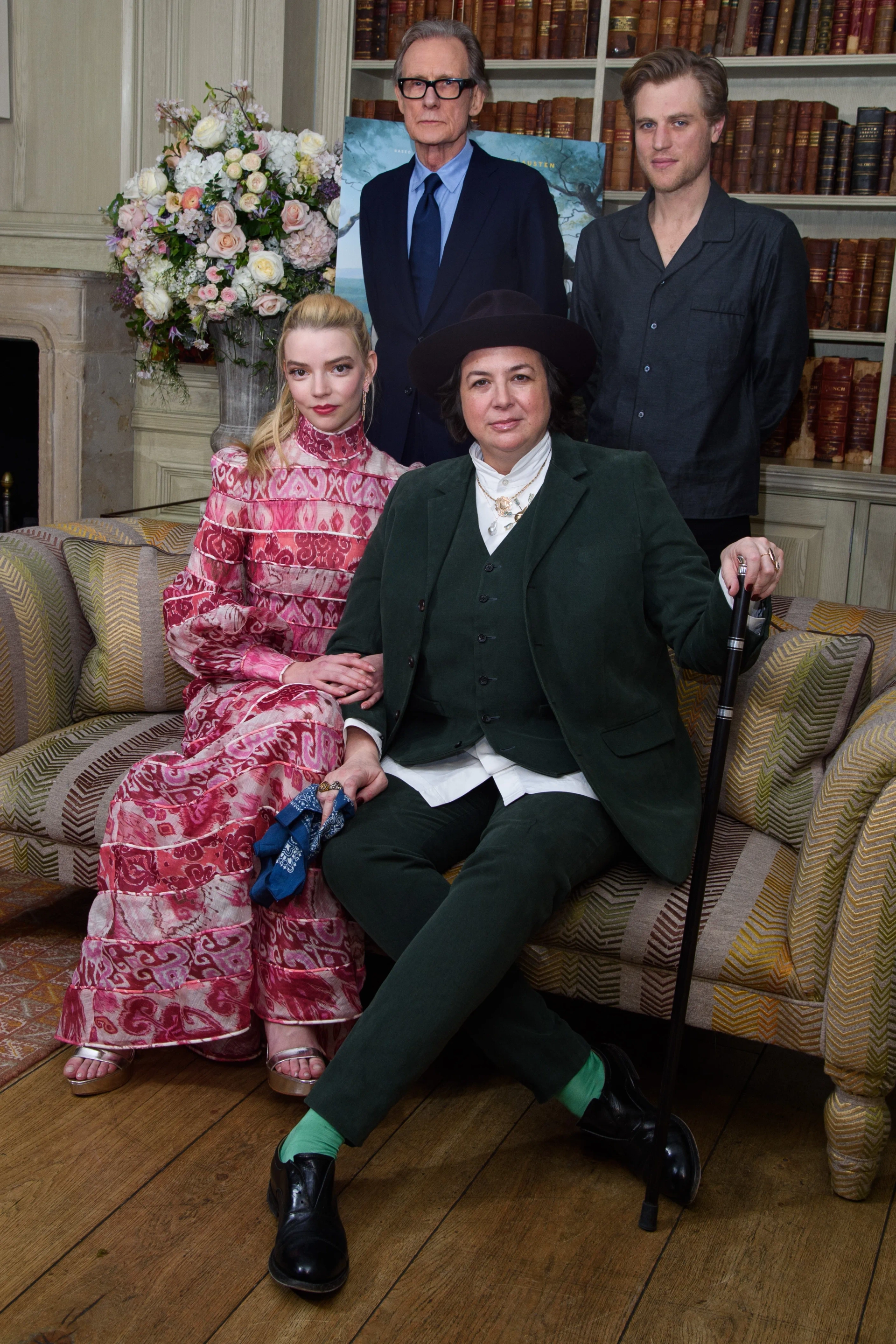 Bill Nighy, Johnny Flynn, Autumn de Wilde, and Anya Taylor-Joy at an event for Emma. (2020)