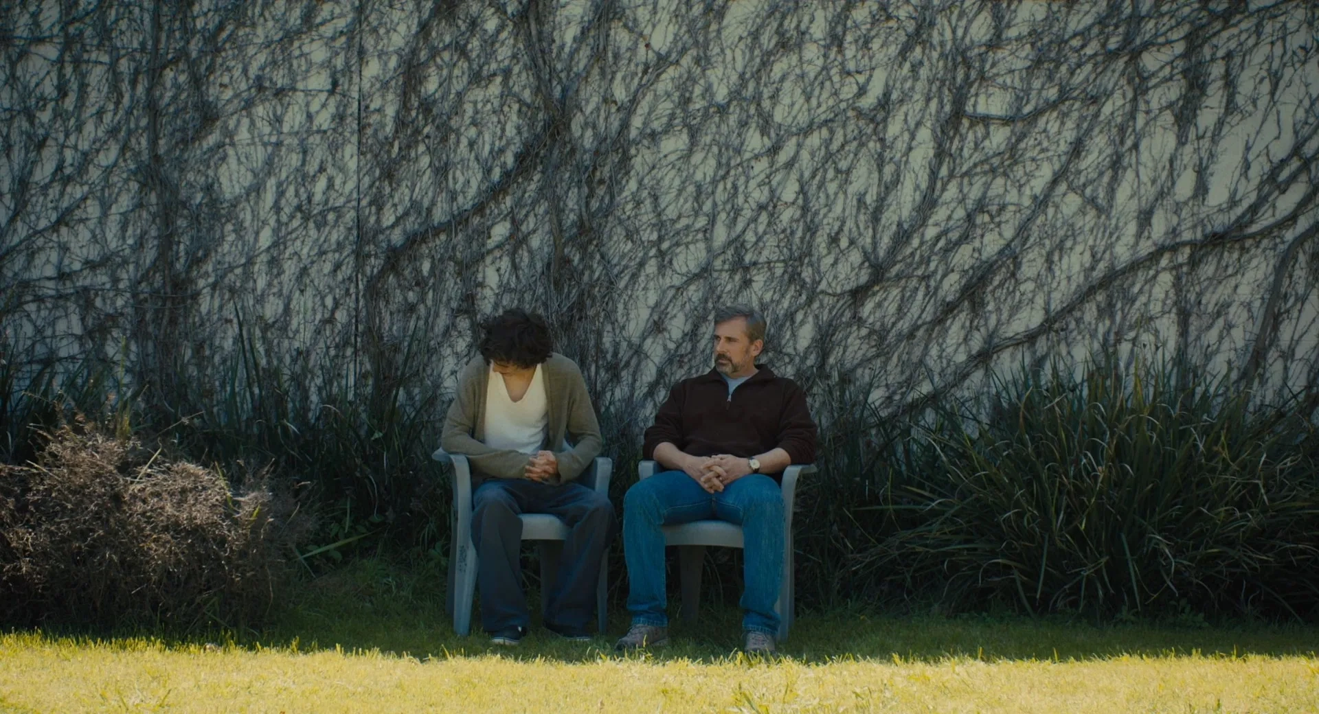 Steve Carell and Timothée Chalamet in Beautiful Boy (2018)