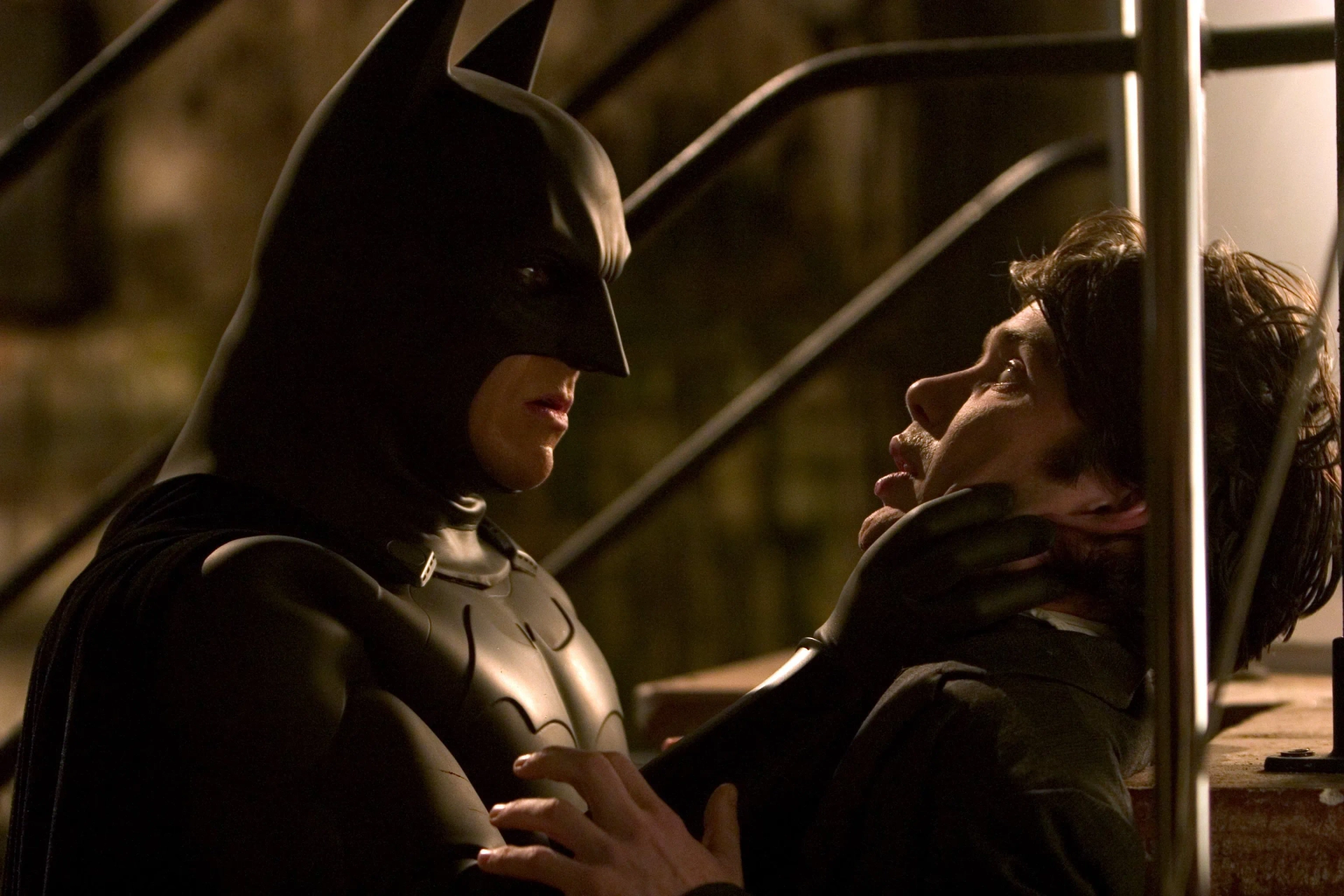 Christian Bale and Cillian Murphy in Batman Begins (2005)