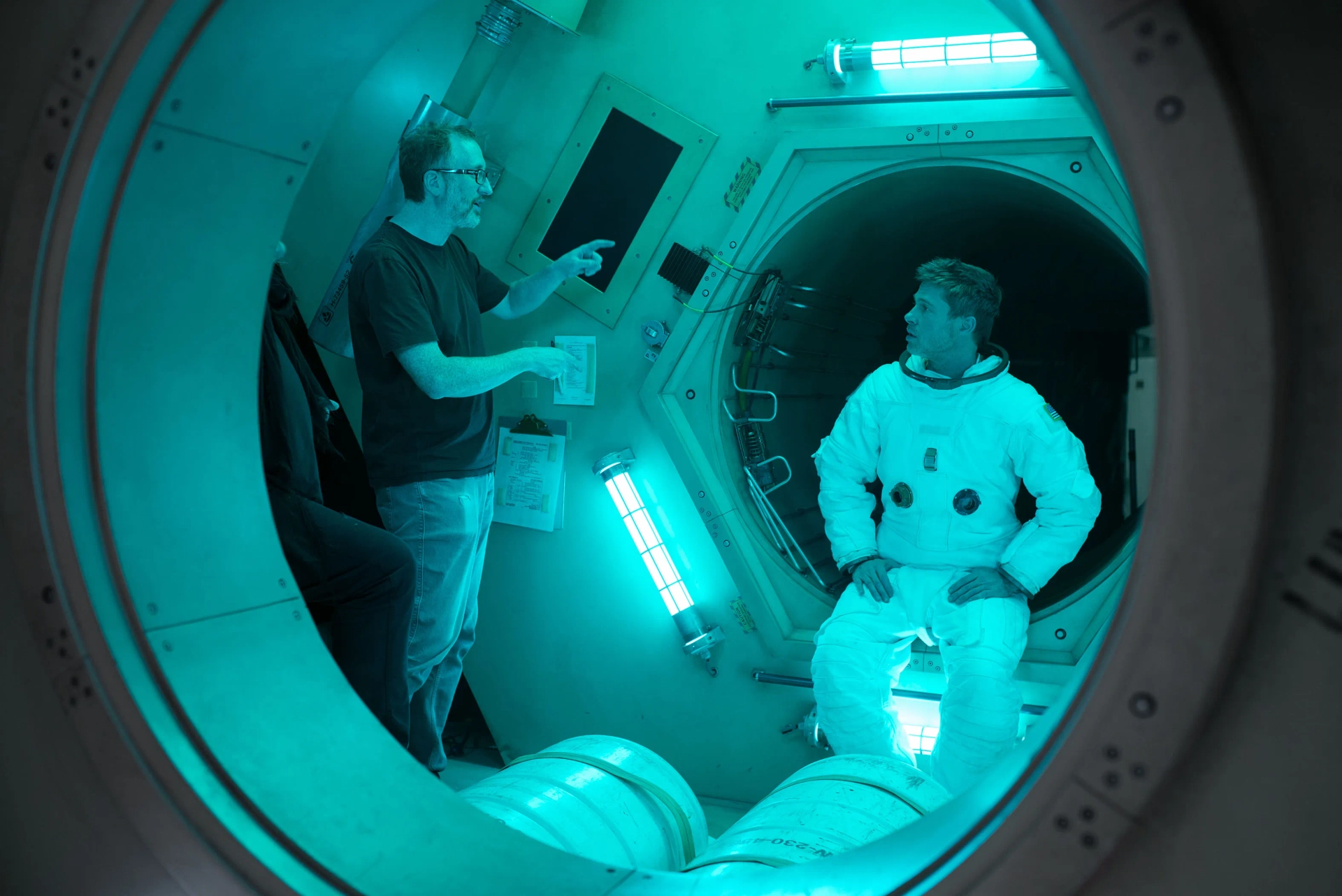 Brad Pitt and James Gray in Ad Astra (2019)