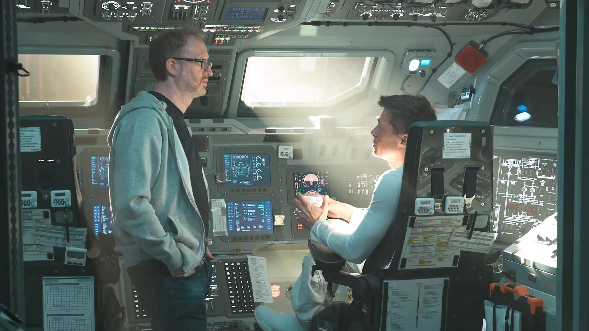 Brad Pitt and James Gray in Ad Astra (2019)