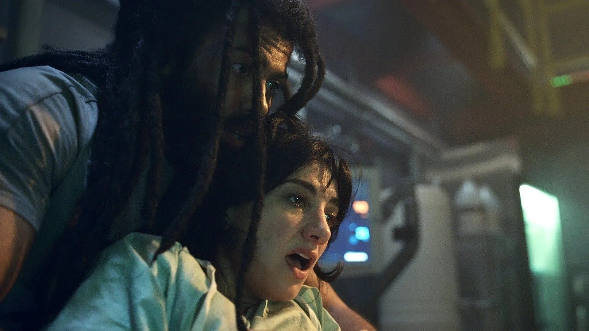 Sheila Vand and Daveed Diggs in Snowpiercer: A New Life (2022)