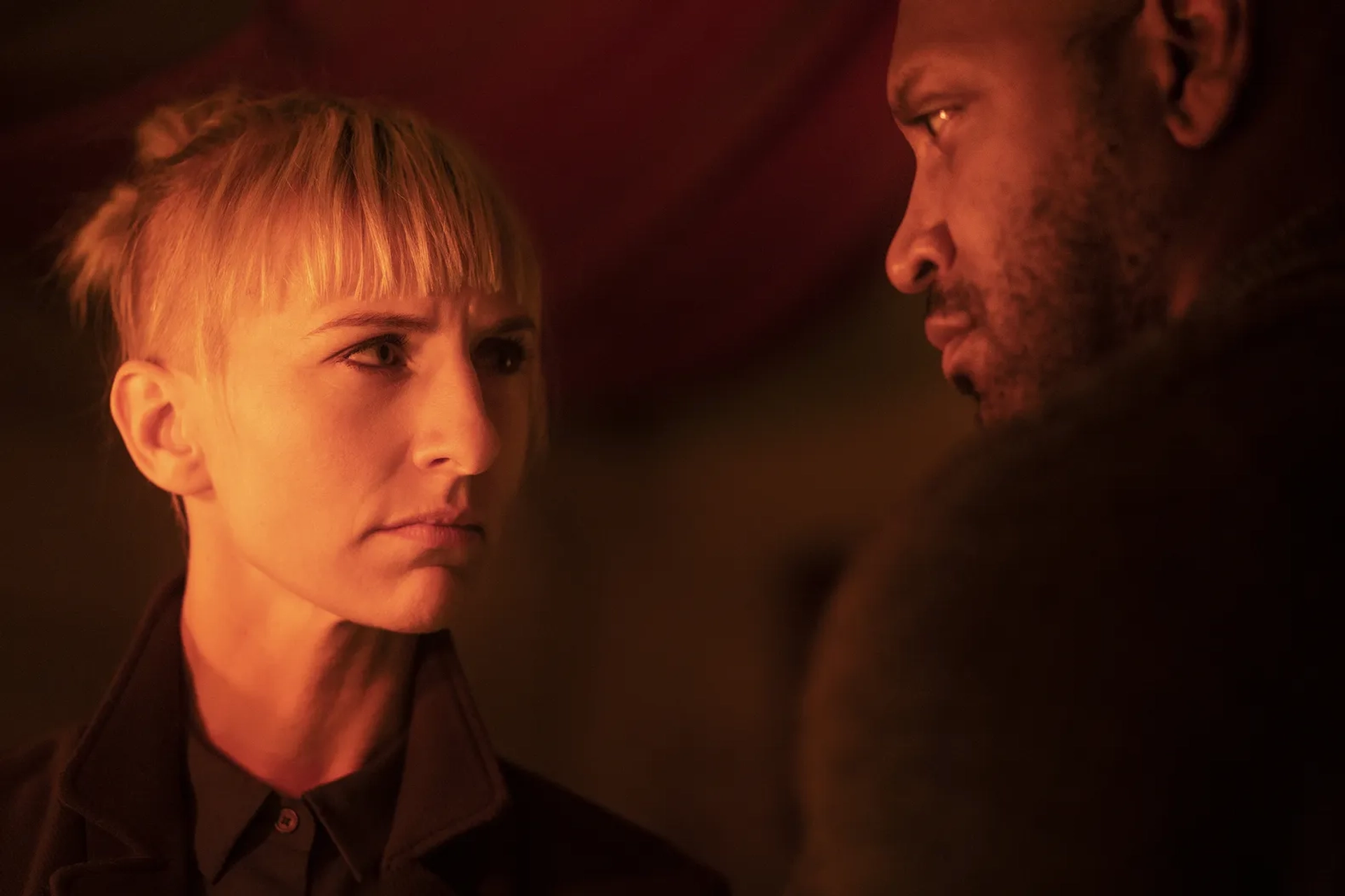 Bryan Terrell Clark and Mickey Sumner in Snowpiercer: Our Answer for Everything (2021)