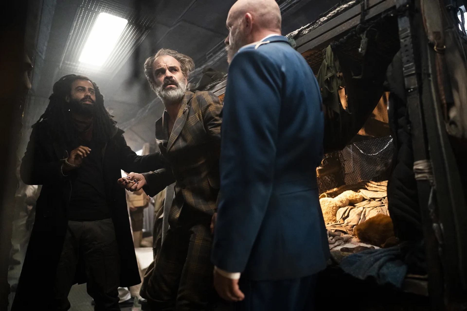 Mike O'Malley, Steven Ogg, and Daveed Diggs in Snowpiercer: The Time of Two Engines (2021)