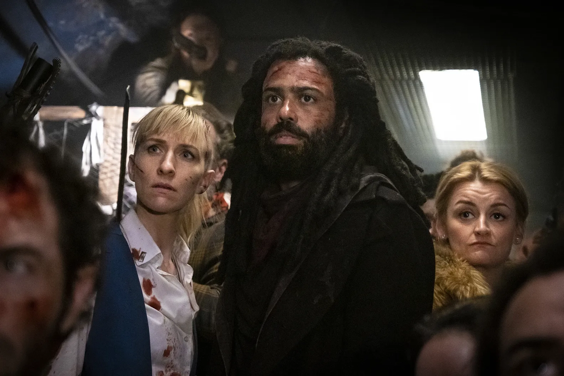 Alison Wright, Mickey Sumner, and Daveed Diggs in Snowpiercer (2020)